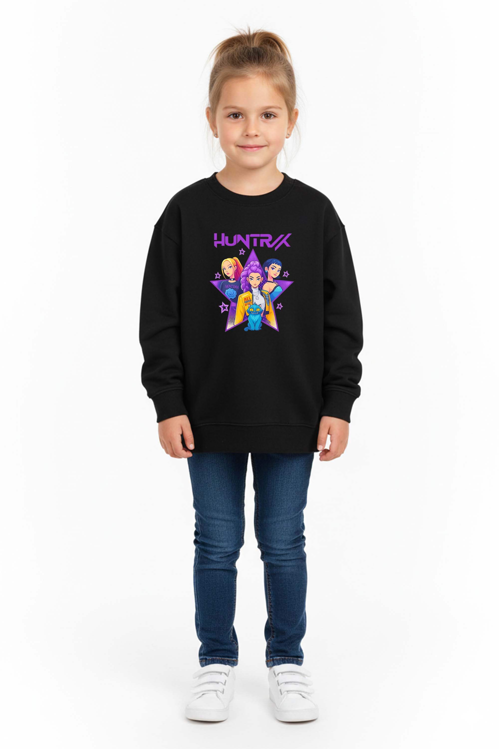Kids K-Pop Star Squad Graphic Printed Sweatshirt