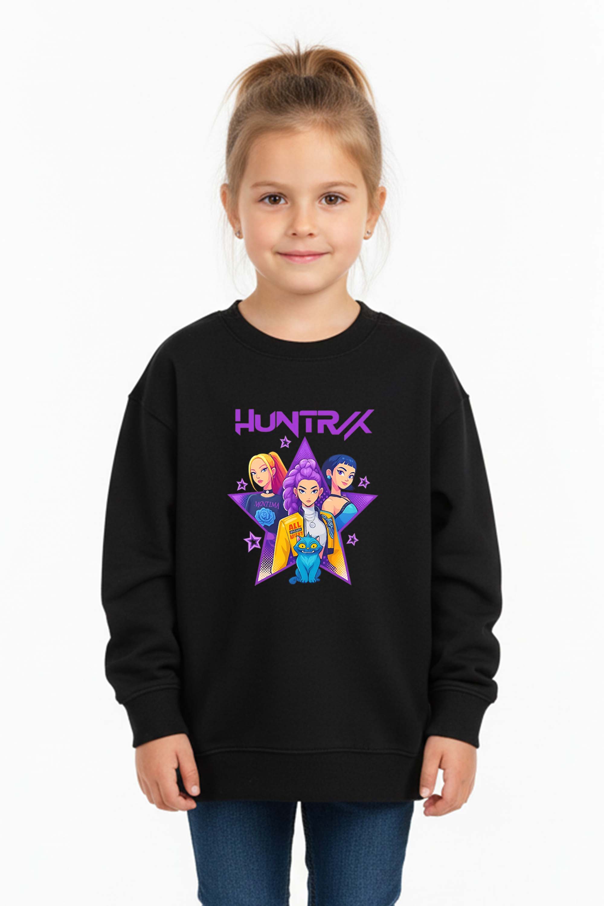 Kids K-Pop Star Squad Graphic Printed Sweatshirt