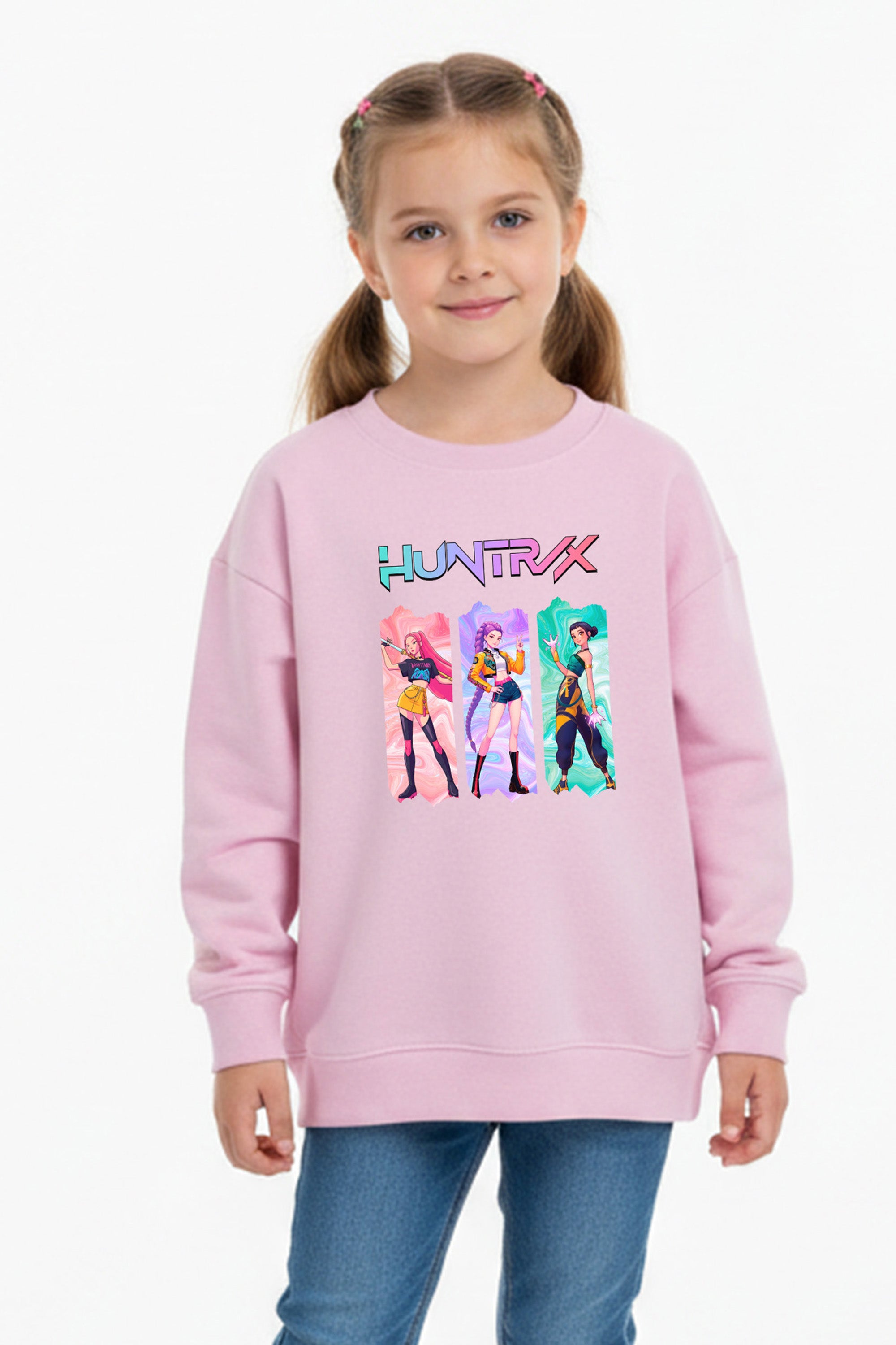 Kids K-pop Trio Graphic Printed Sweatshirt