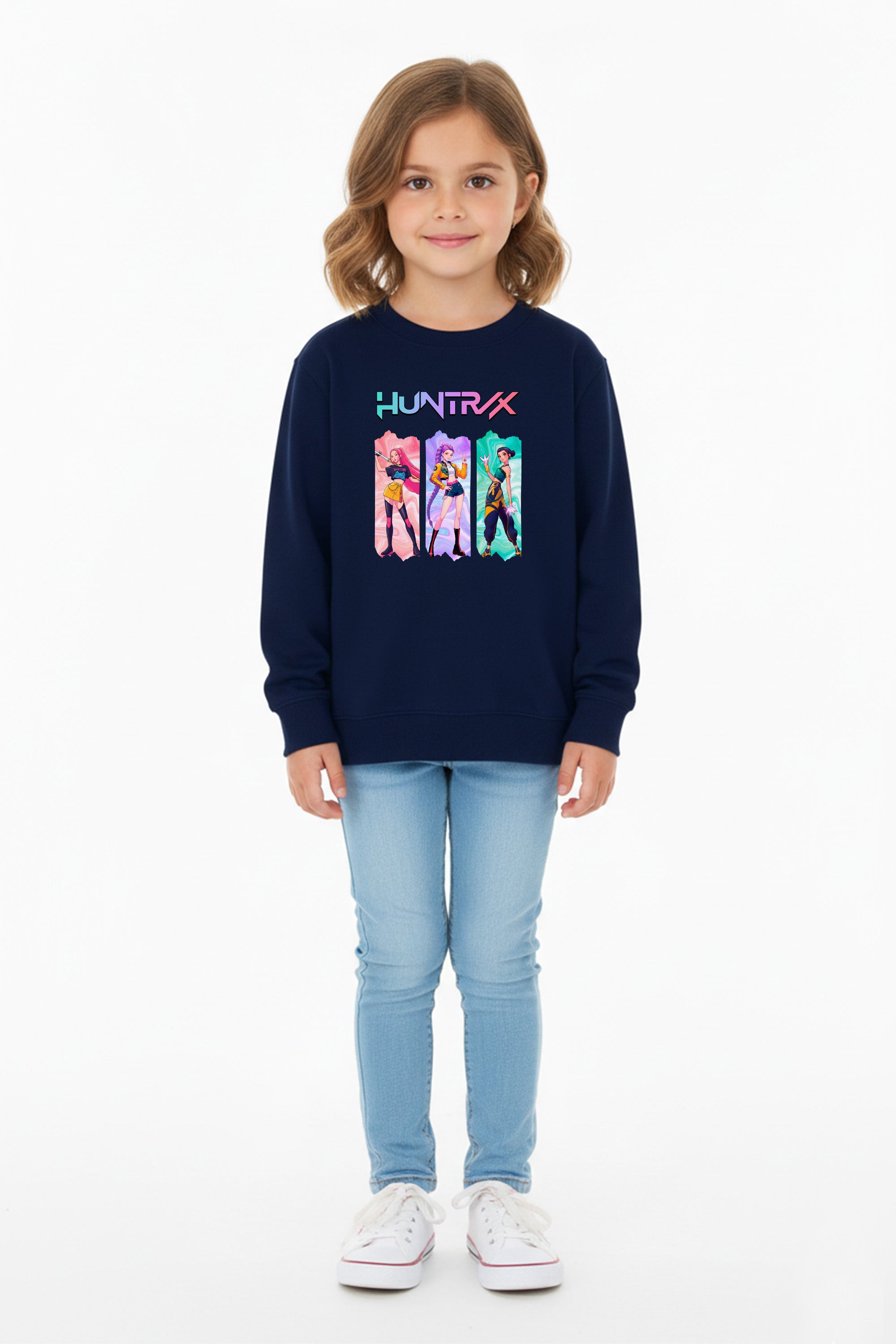 Kids K-pop Trio Graphic Printed Sweatshirt