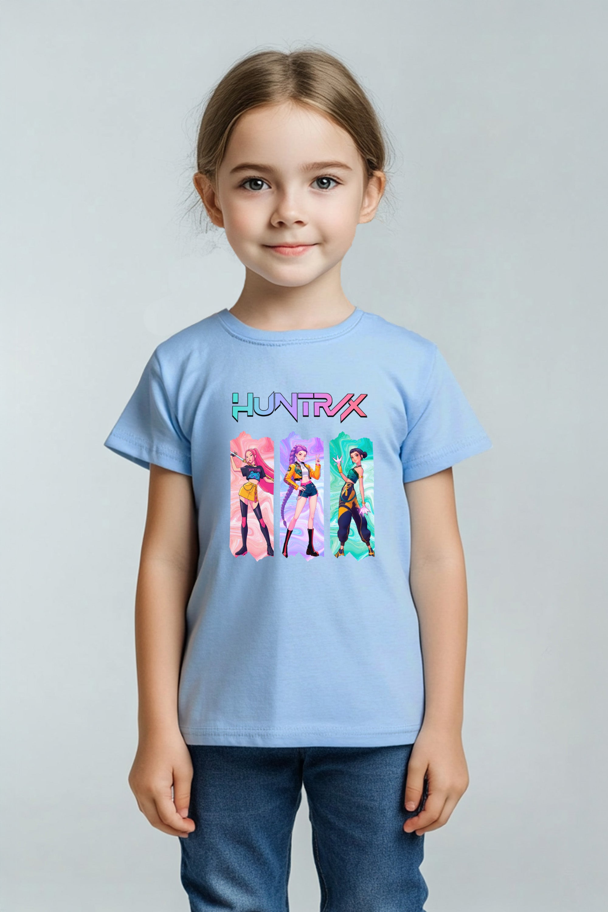Kids K-pop Trio Graphic Printed T-Shirt