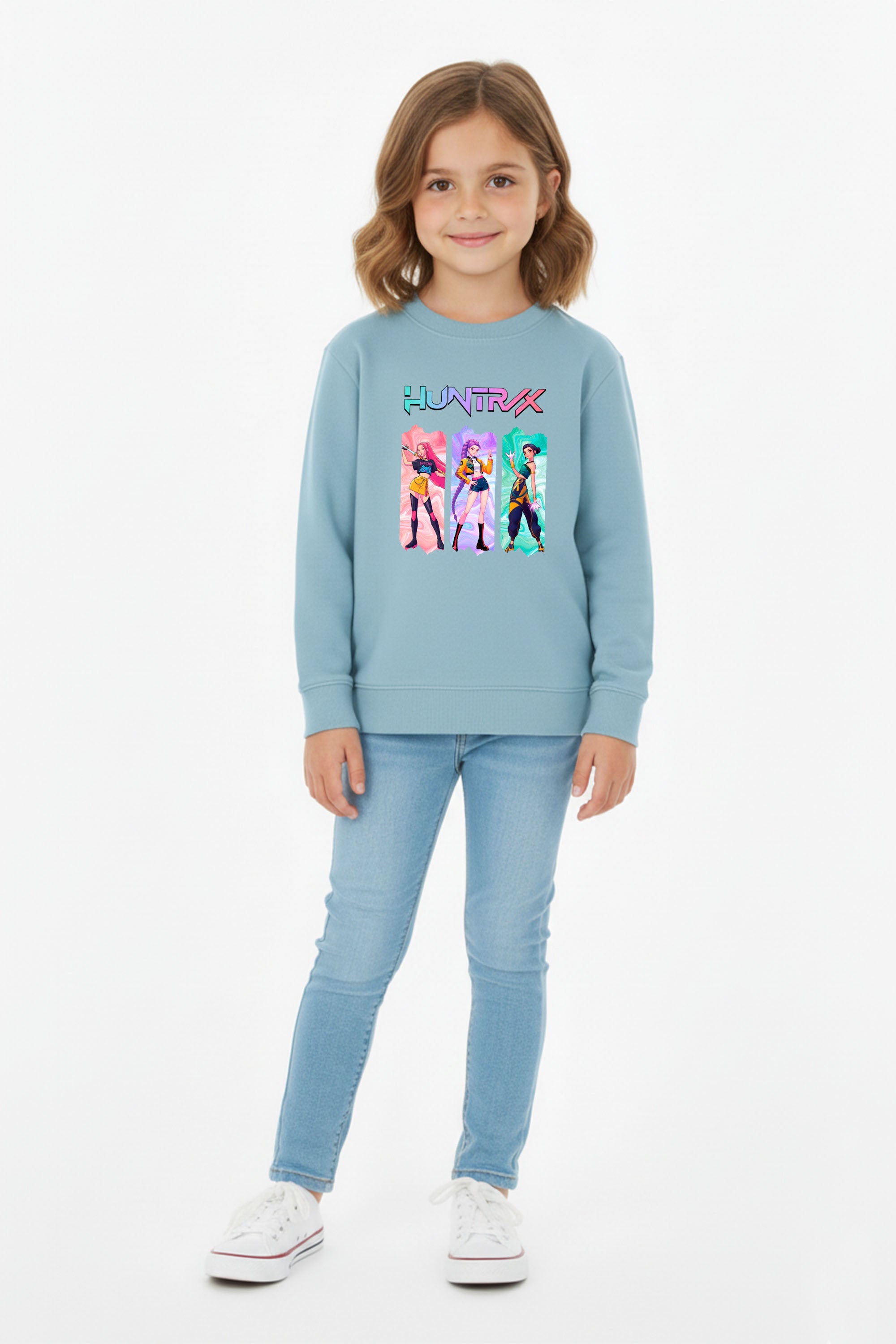 Kids K-pop Trio Graphic Printed Sweatshirt