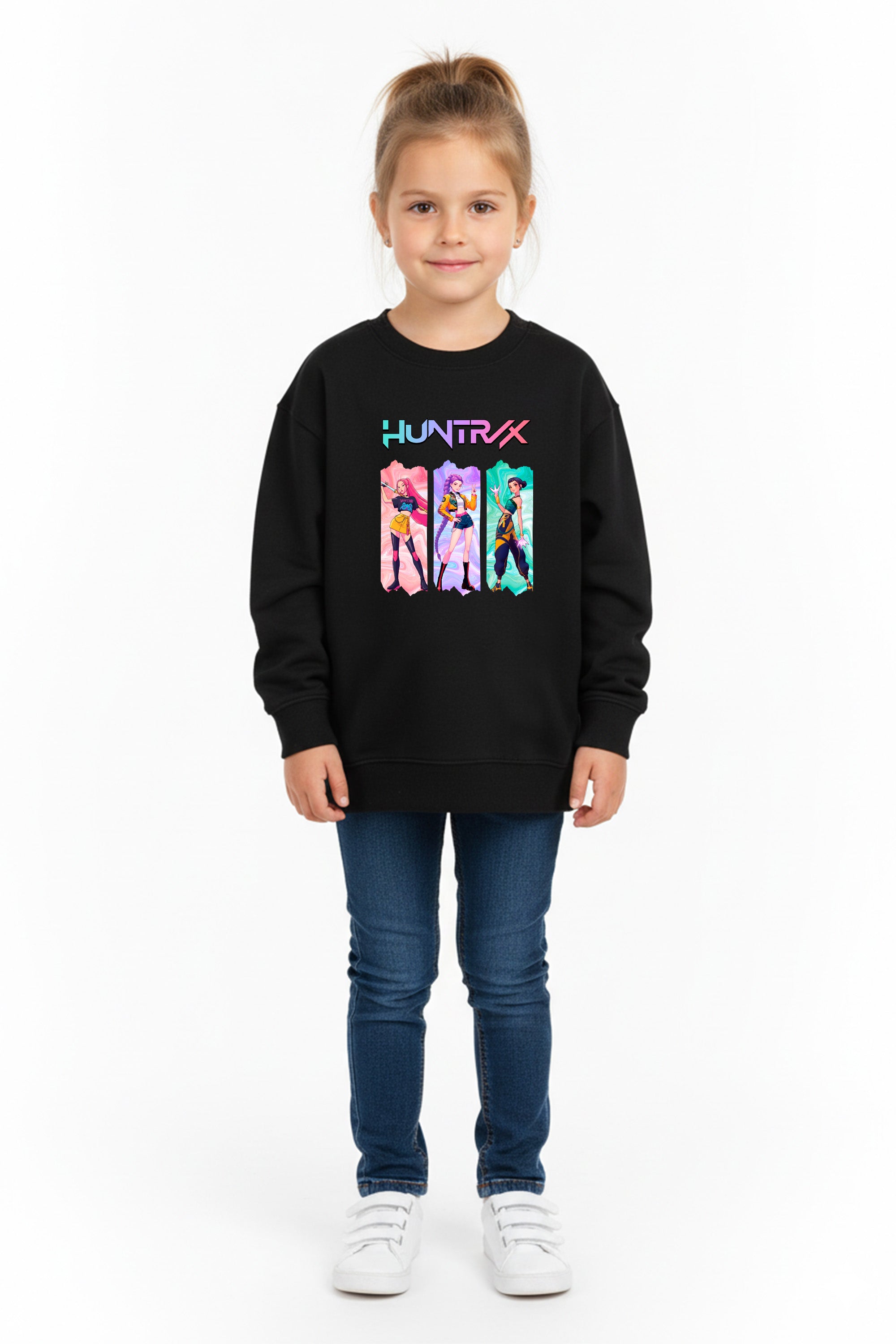 Kids K-pop Trio Graphic Printed Sweatshirt