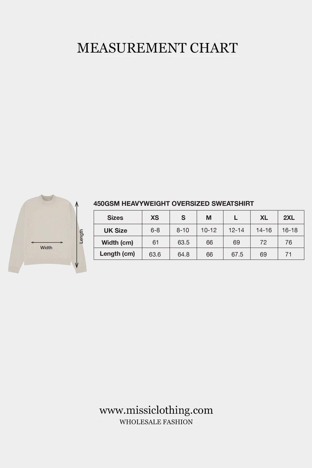 450GSM Heavyweight Unisex Oversized Custom Printed Sweatshirt