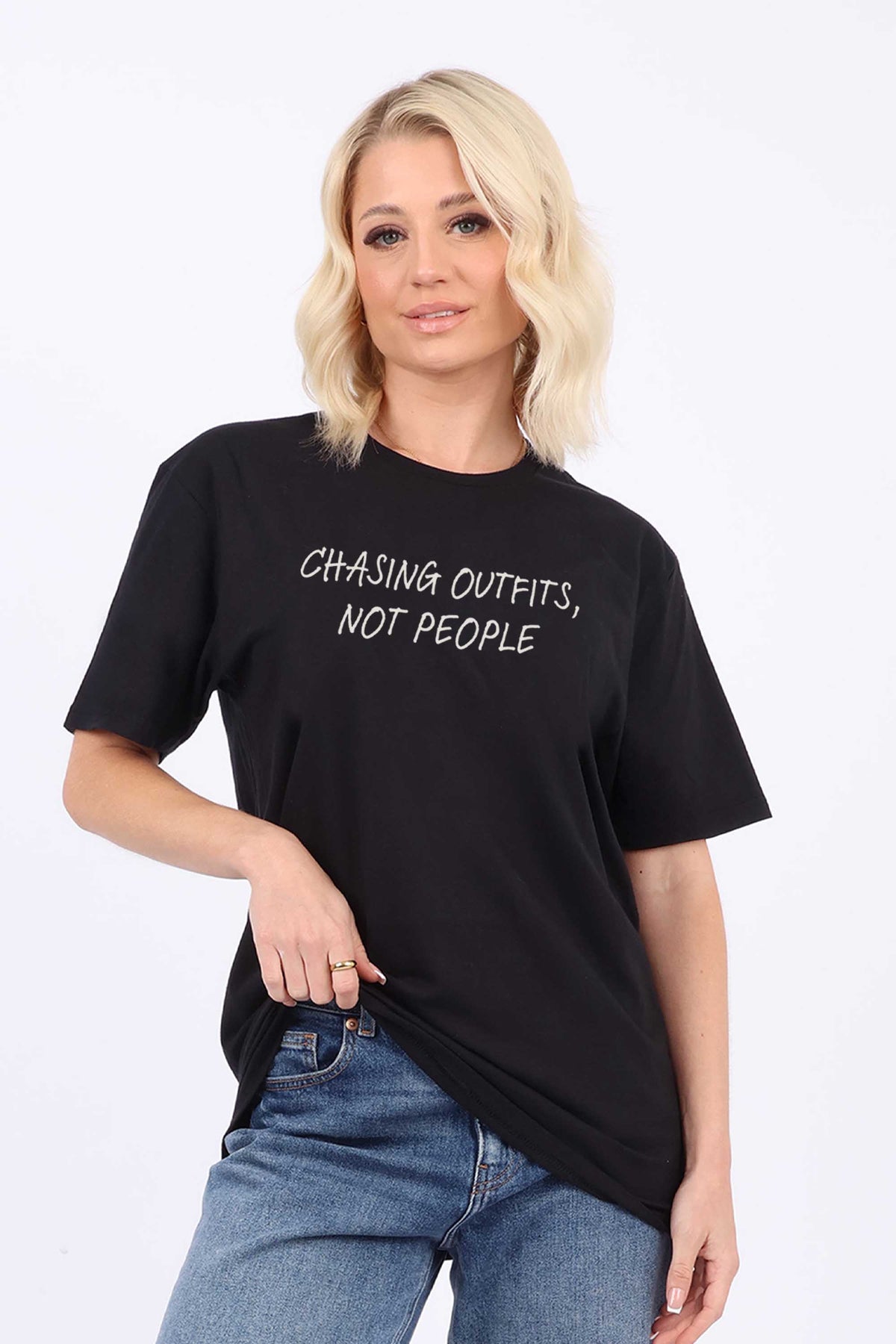 Chasing Outfit Not People Printed T-shirt