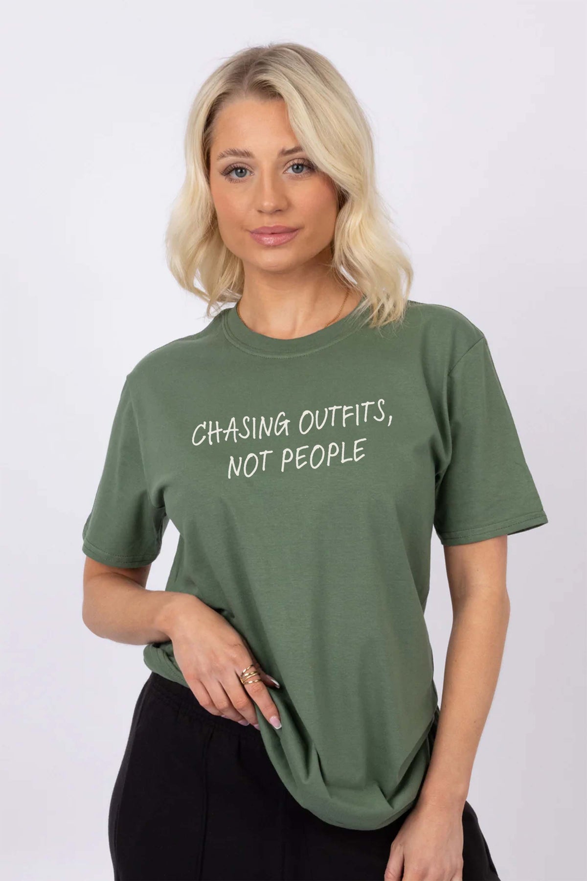 Chasing Outfit Not People Printed T-shirt