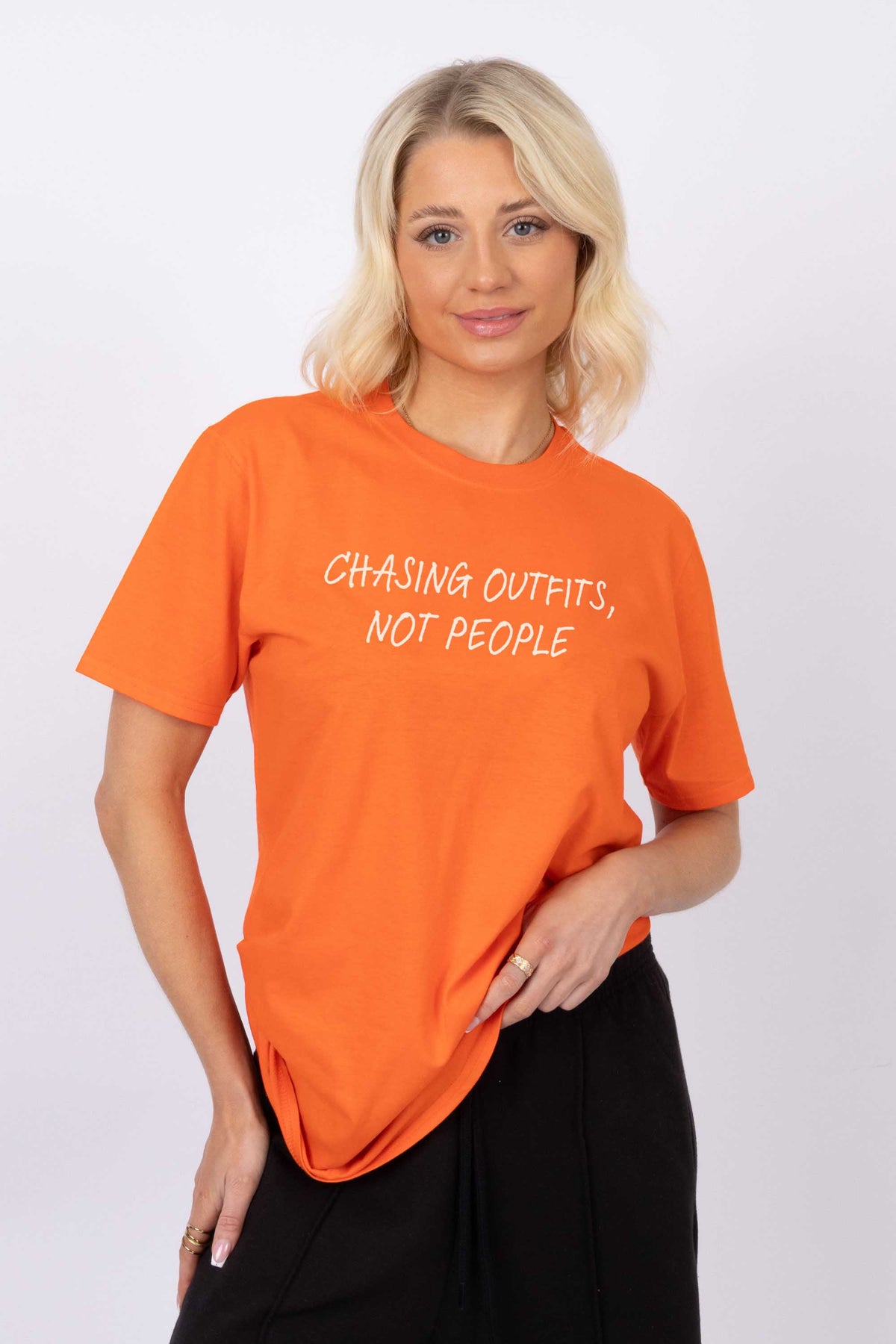 Chasing Outfit Not People Printed T-shirt