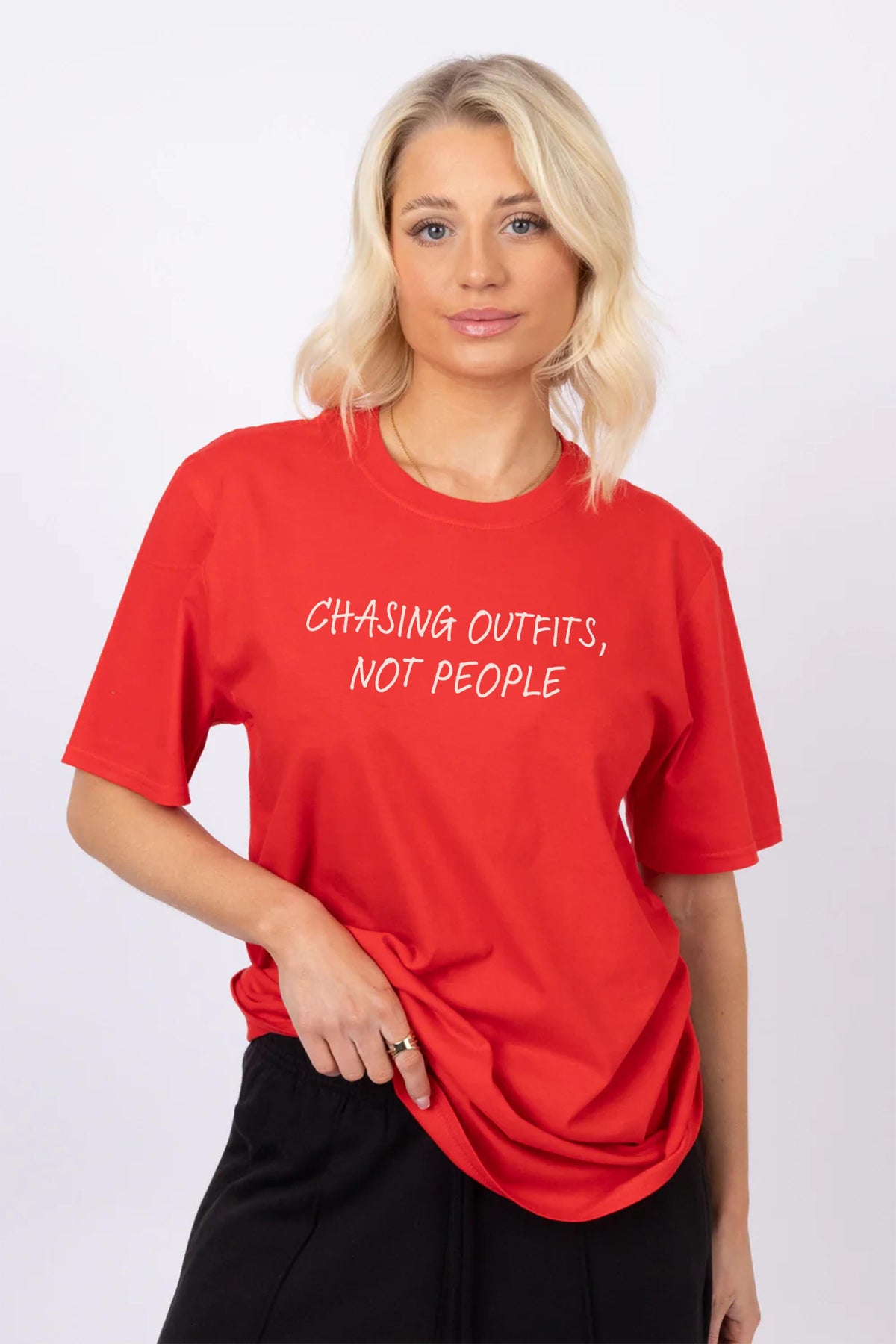 Chasing Outfit Not People Printed T-shirt