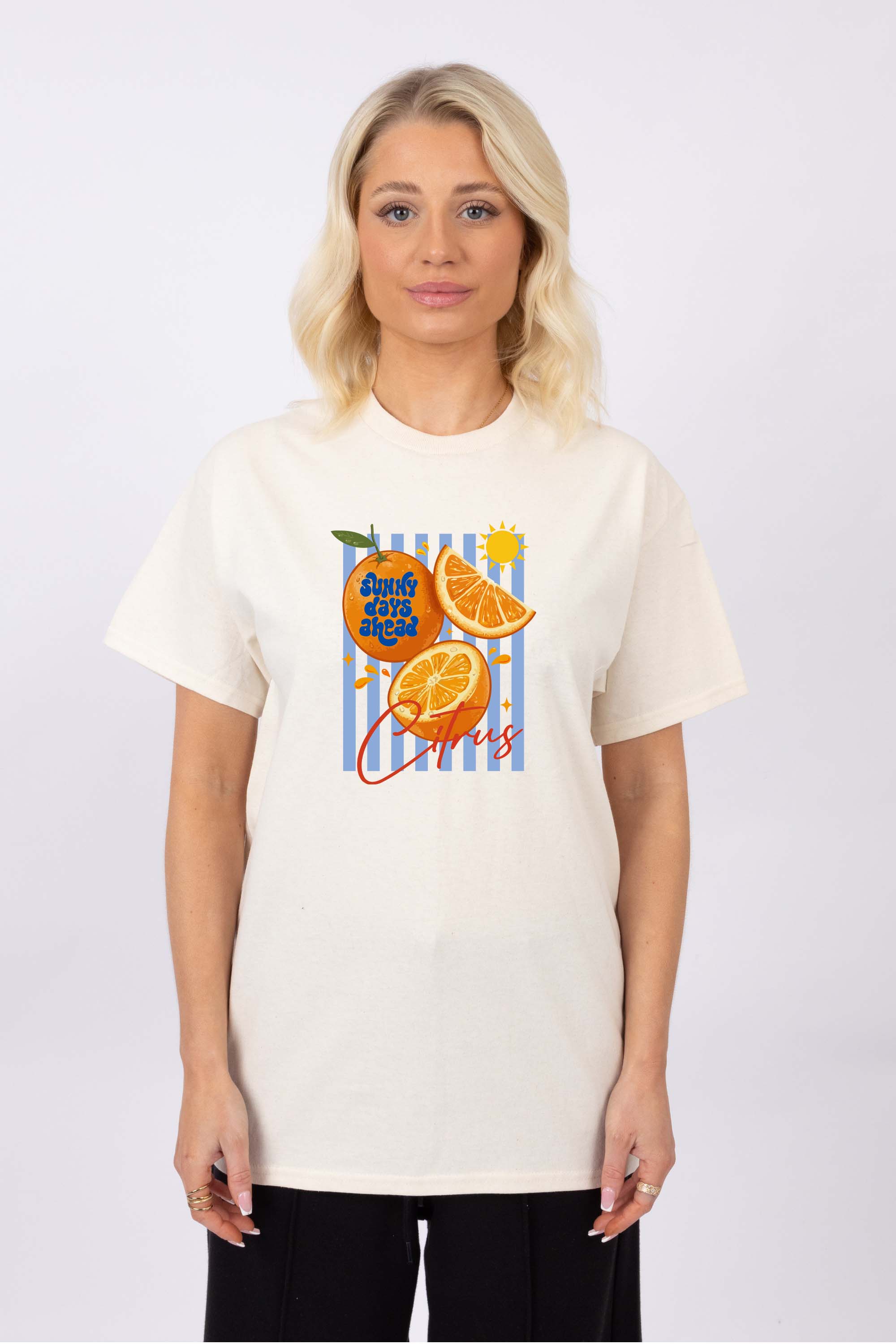 Retro Citrus Orange Printed T-shirt