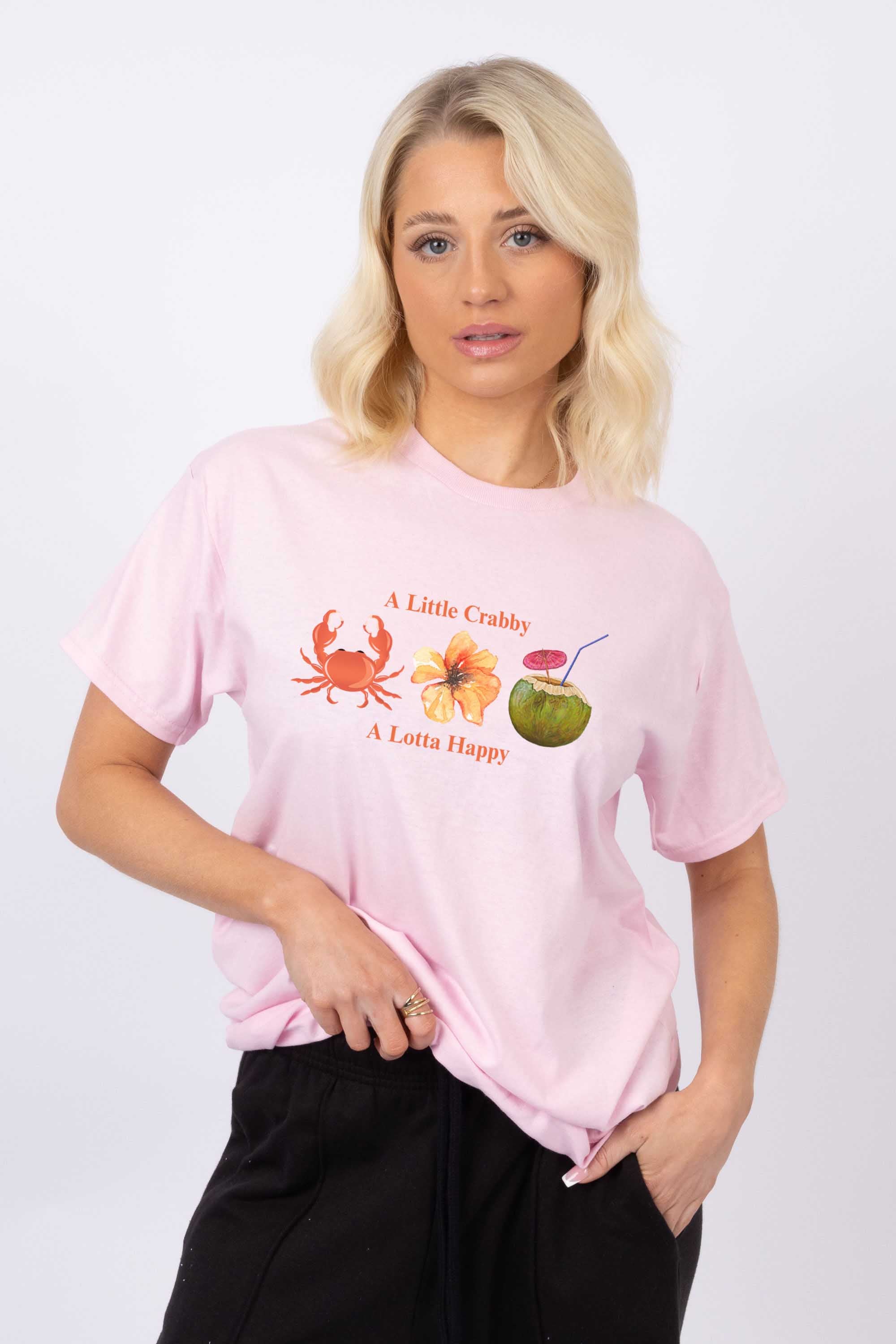A Little Crabby A Lotta Happy Printed T-Shirt