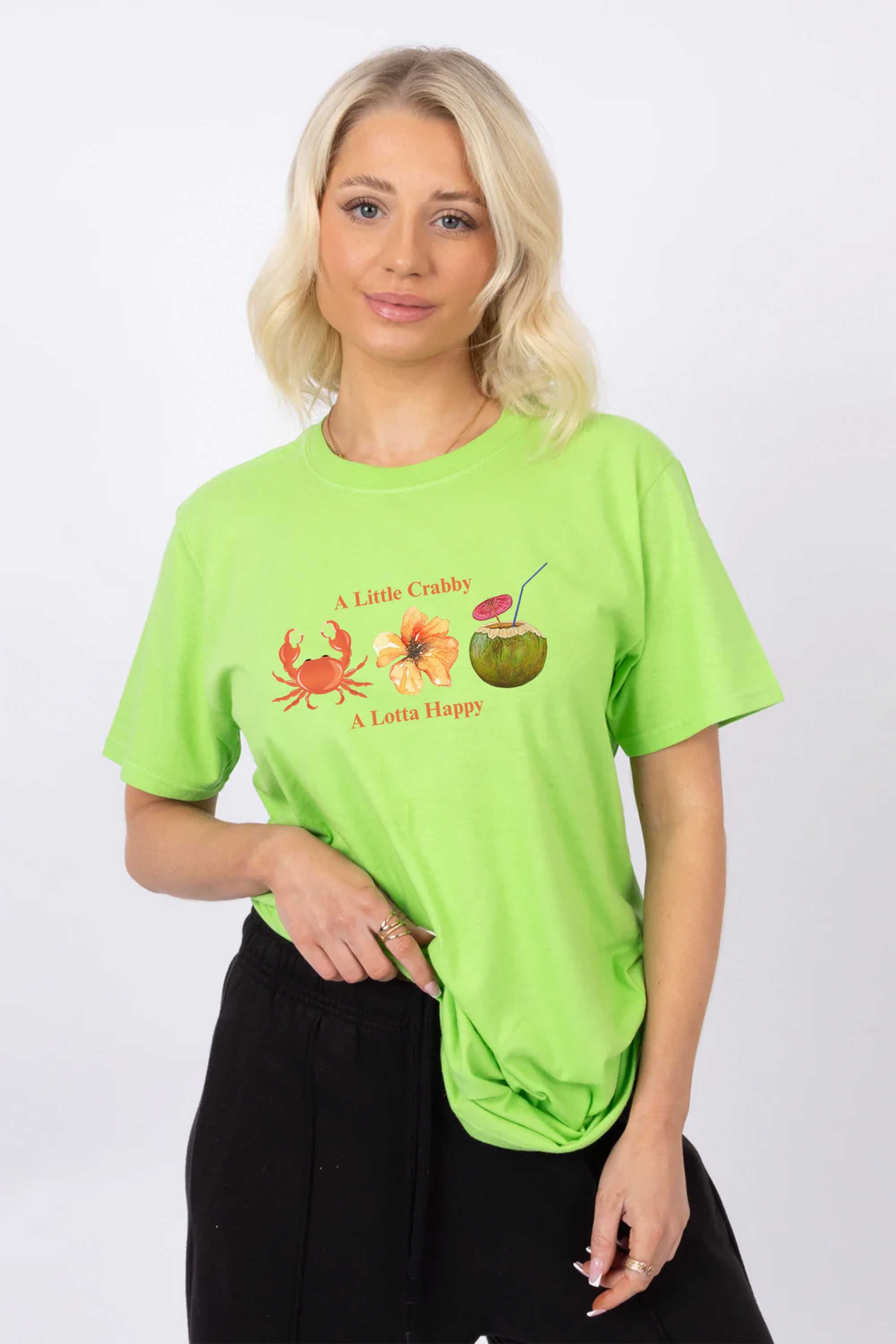 A Little Crabby A Lotta Happy Printed T-Shirt