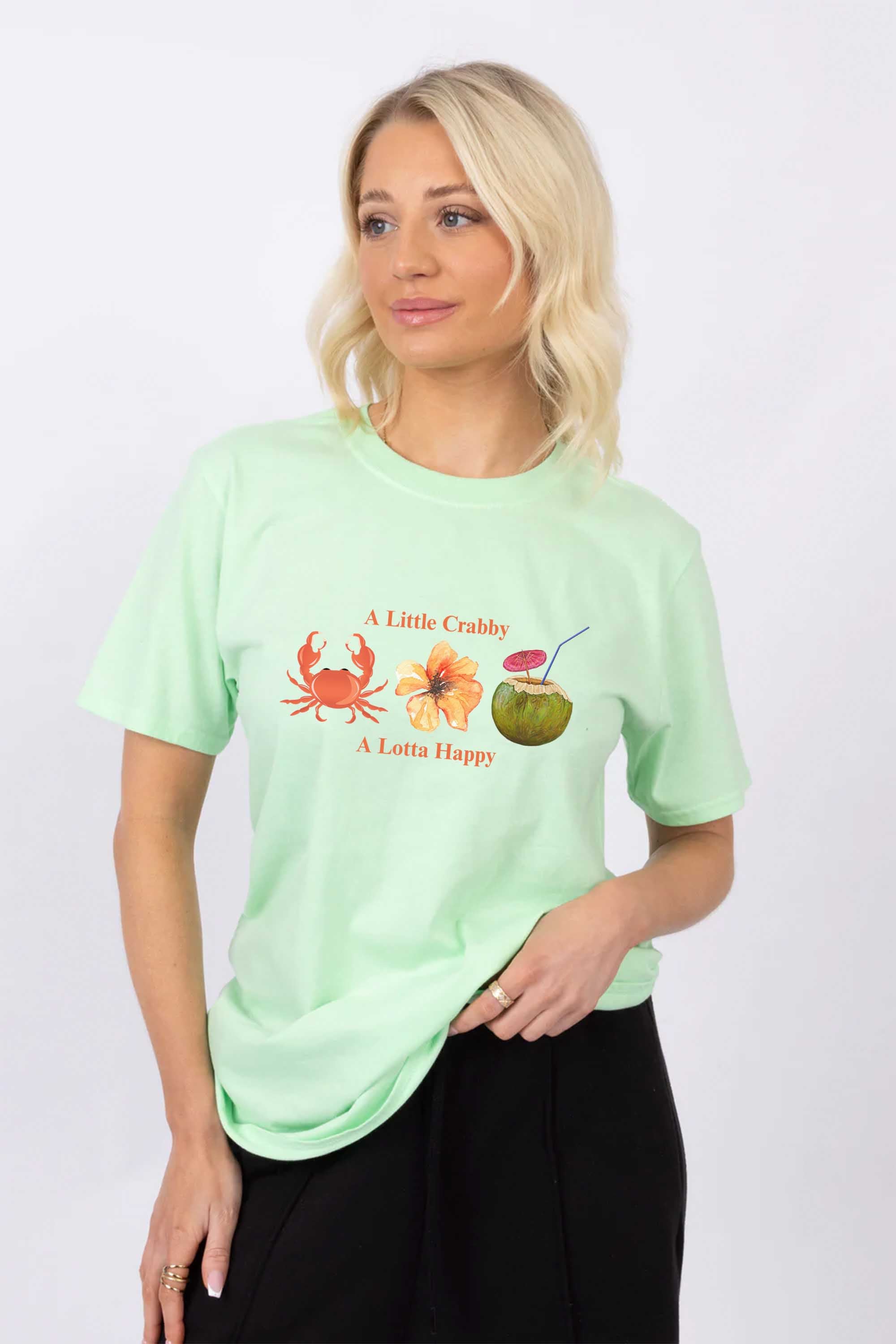 A Little Crabby A Lotta Happy Printed T-Shirt