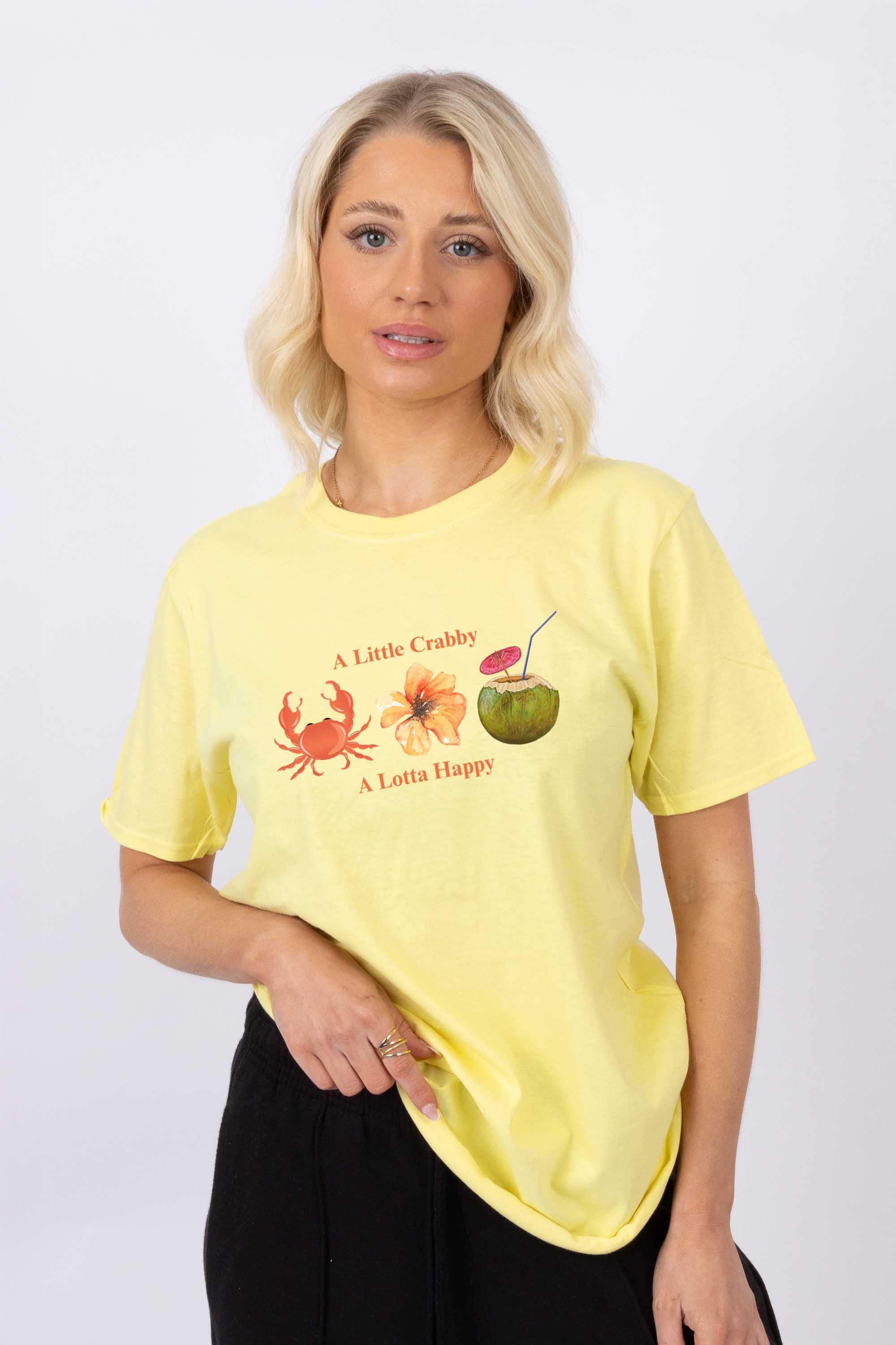 A Little Crabby A Lotta Happy Printed T-Shirt