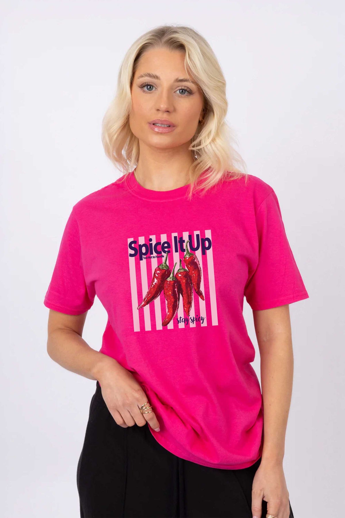 Spice it Up Chillies Retro Printed T-shirt