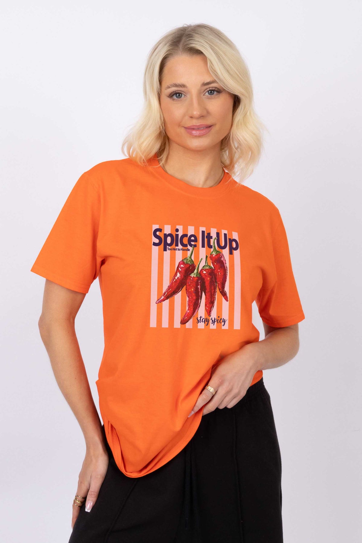 Spice it Up Chillies Retro Printed T-shirt