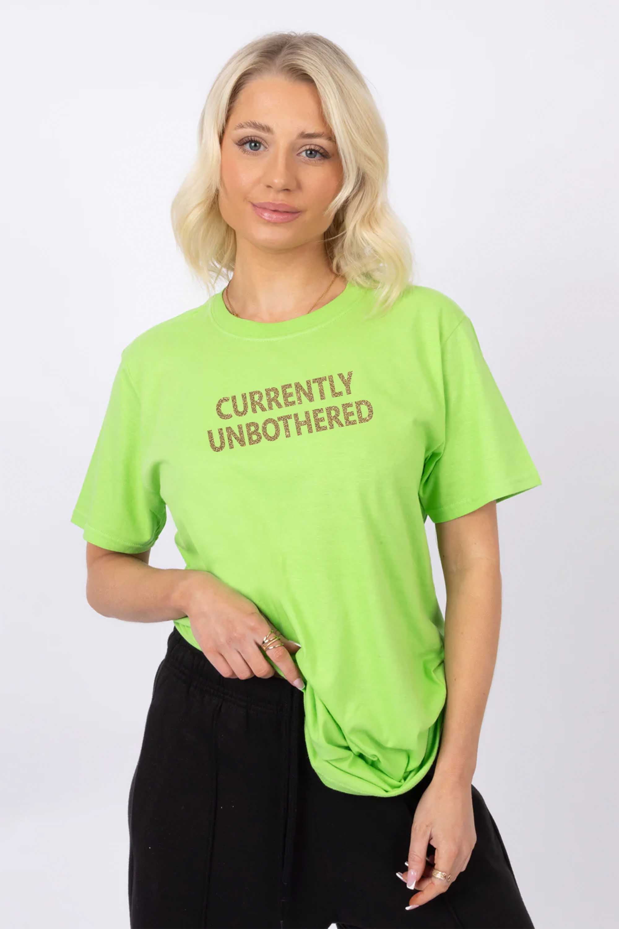 Currently Unbothered Sparkly Printed T-shirt