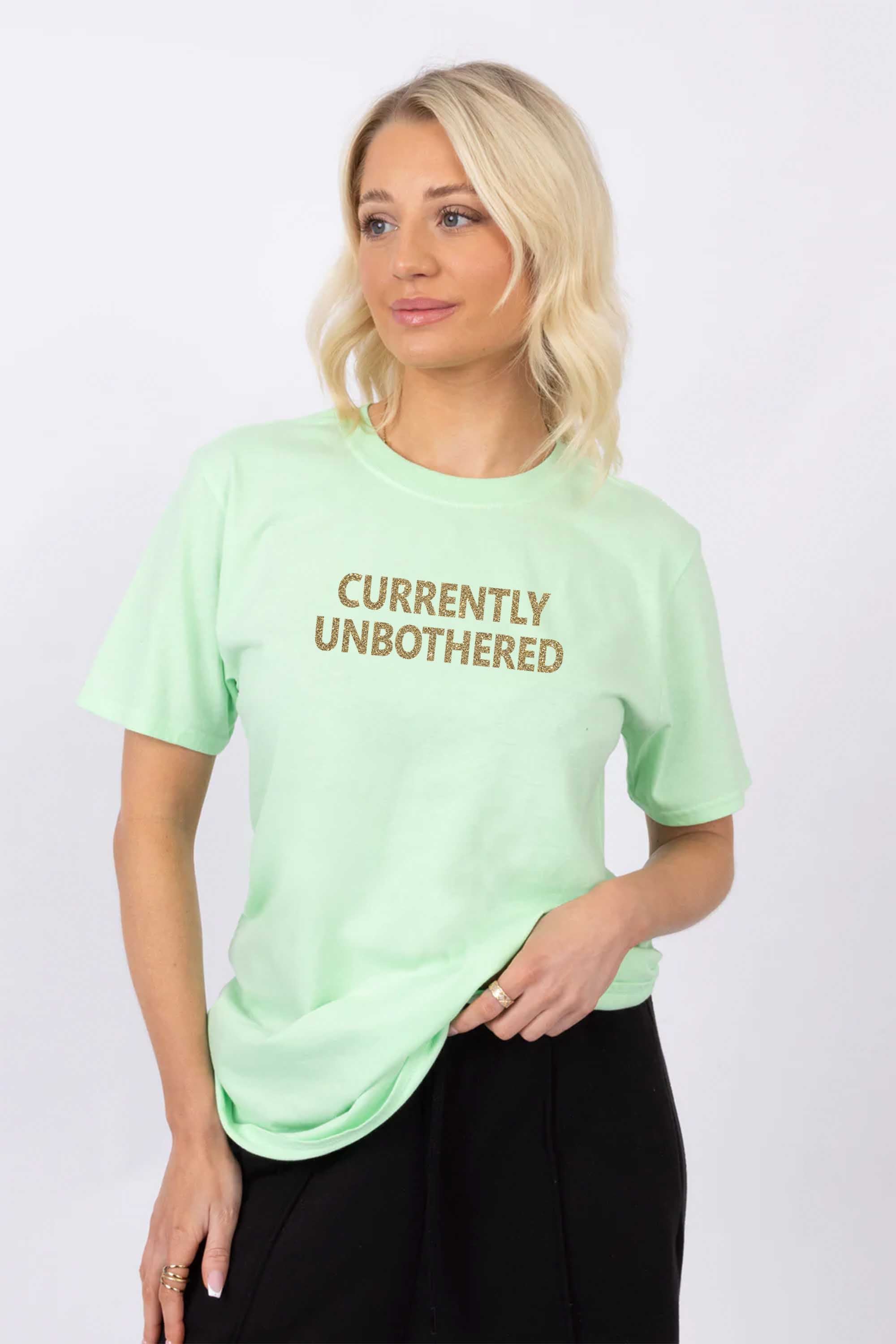 Currently Unbothered Sparkly Printed T-shirt