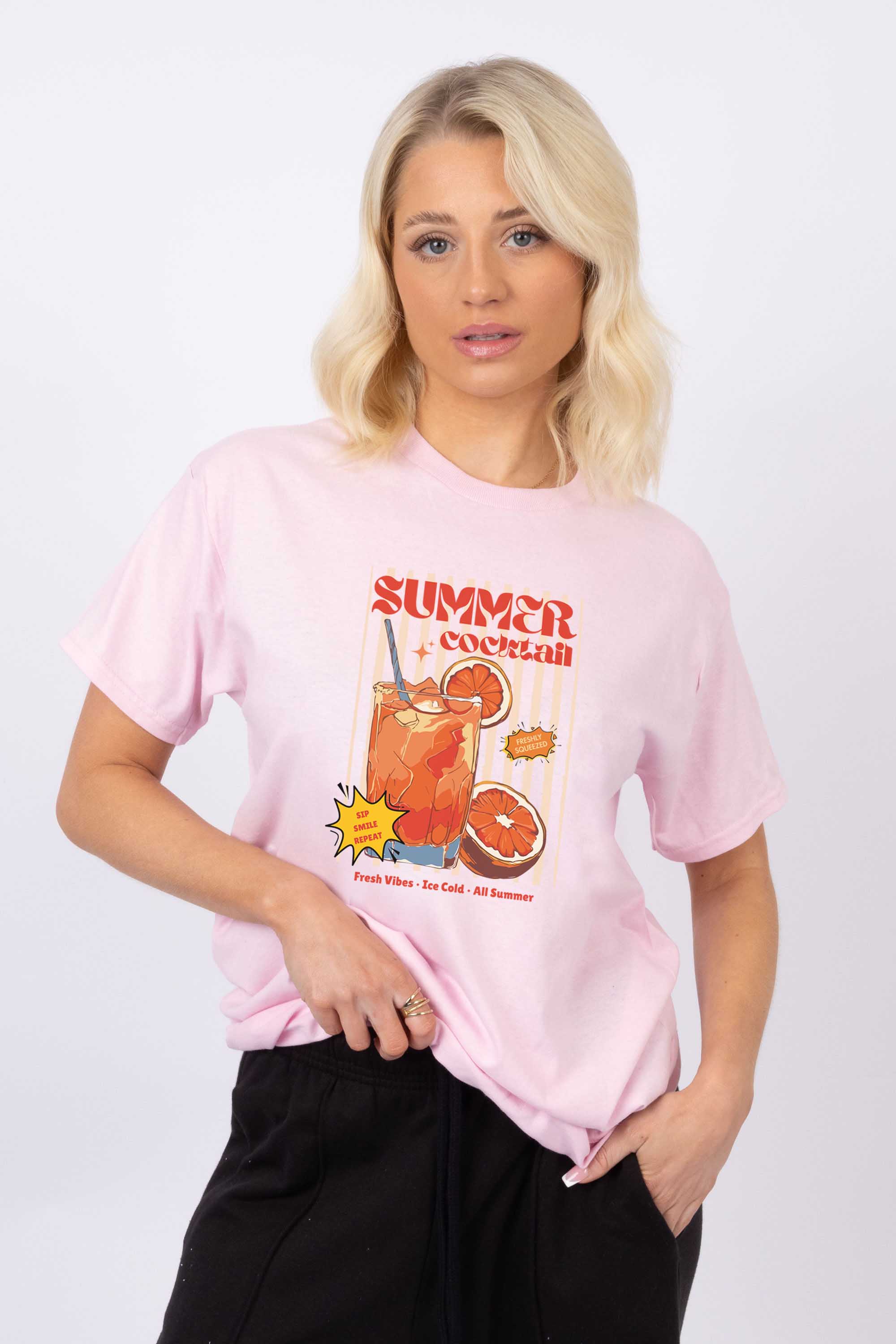 Summer Cocktail Vintage Printed T-shirt