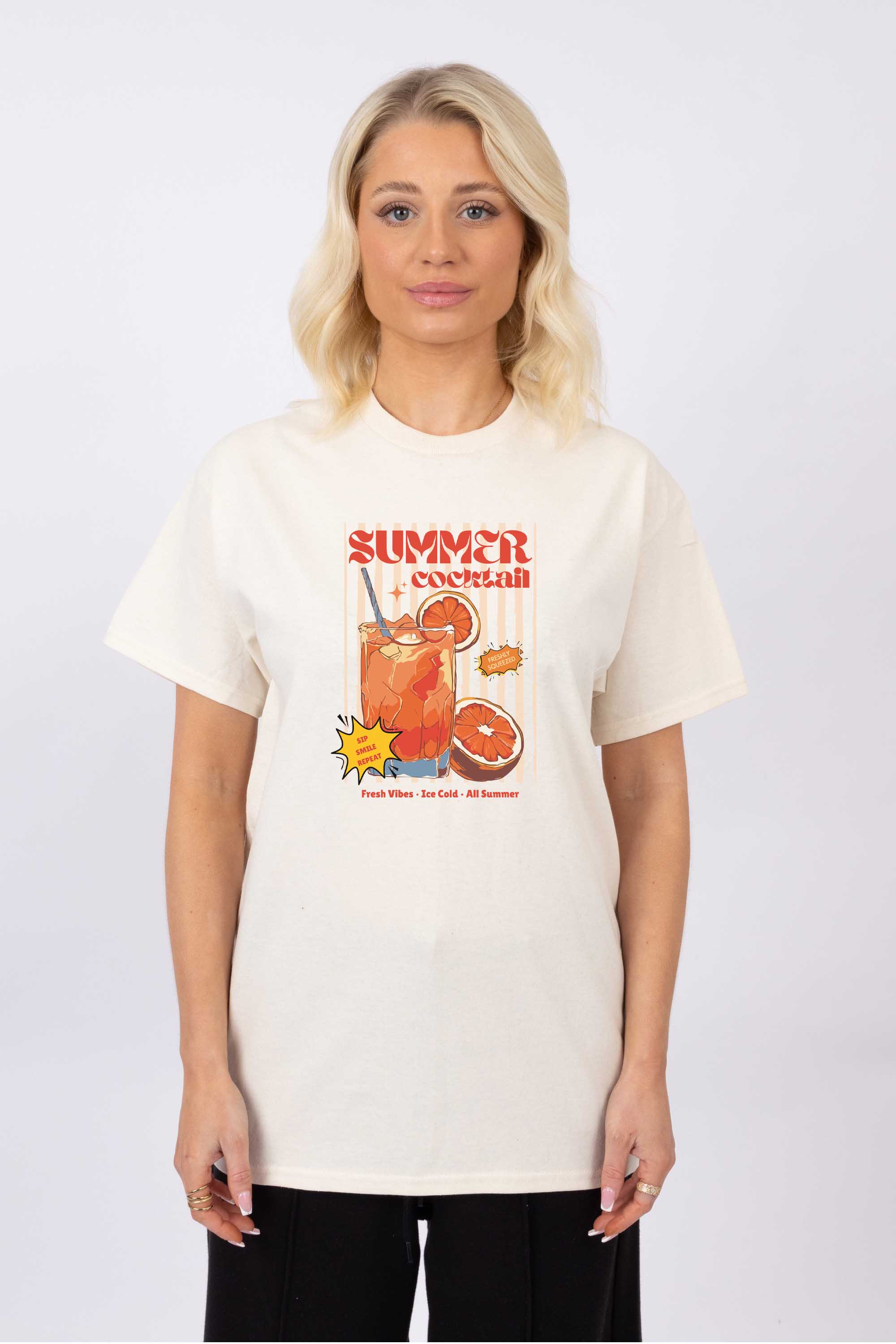Summer Cocktail Vintage Printed T-shirt