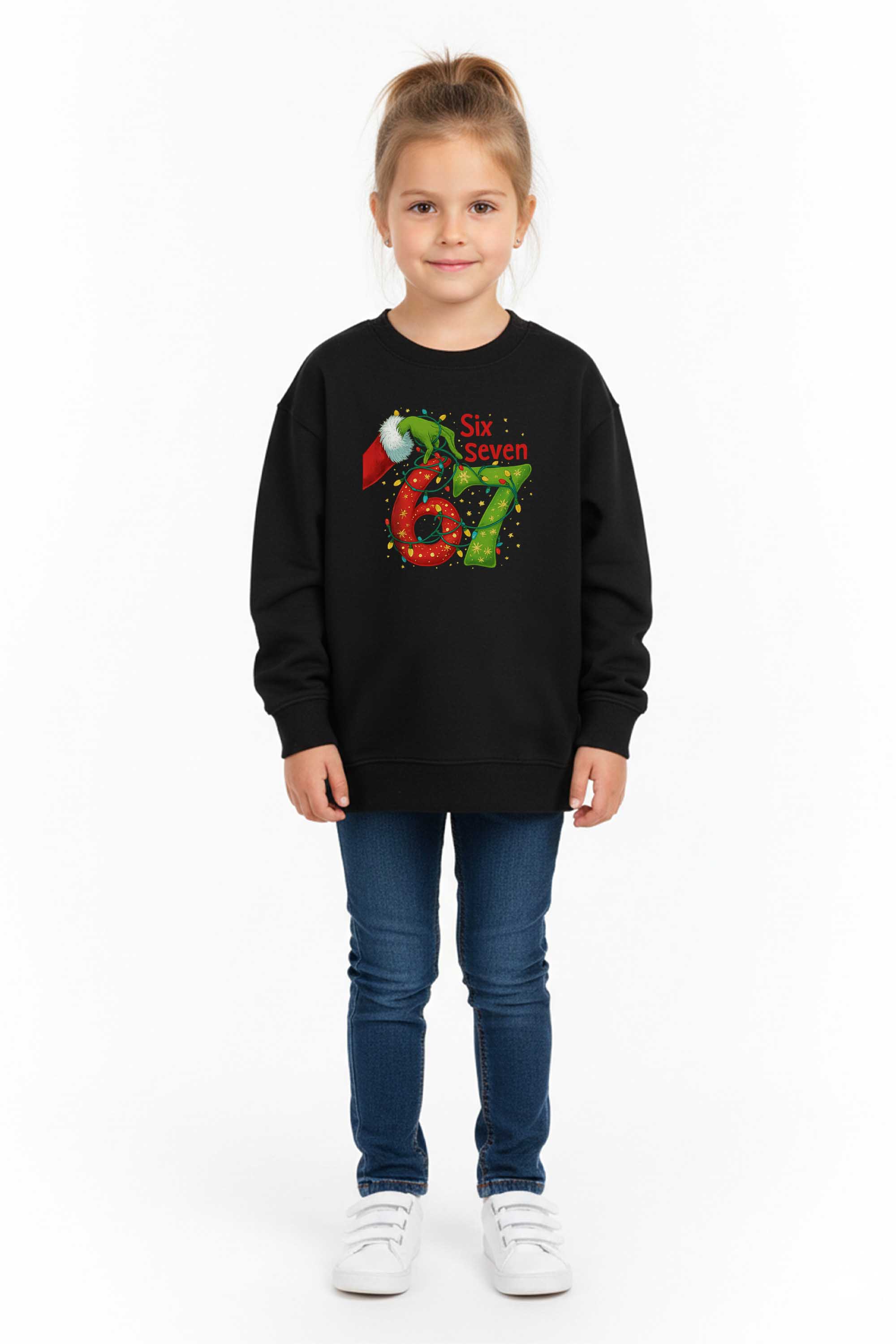 Kids Christmas Edition Six Seven Graphic Printed Sweatshirt