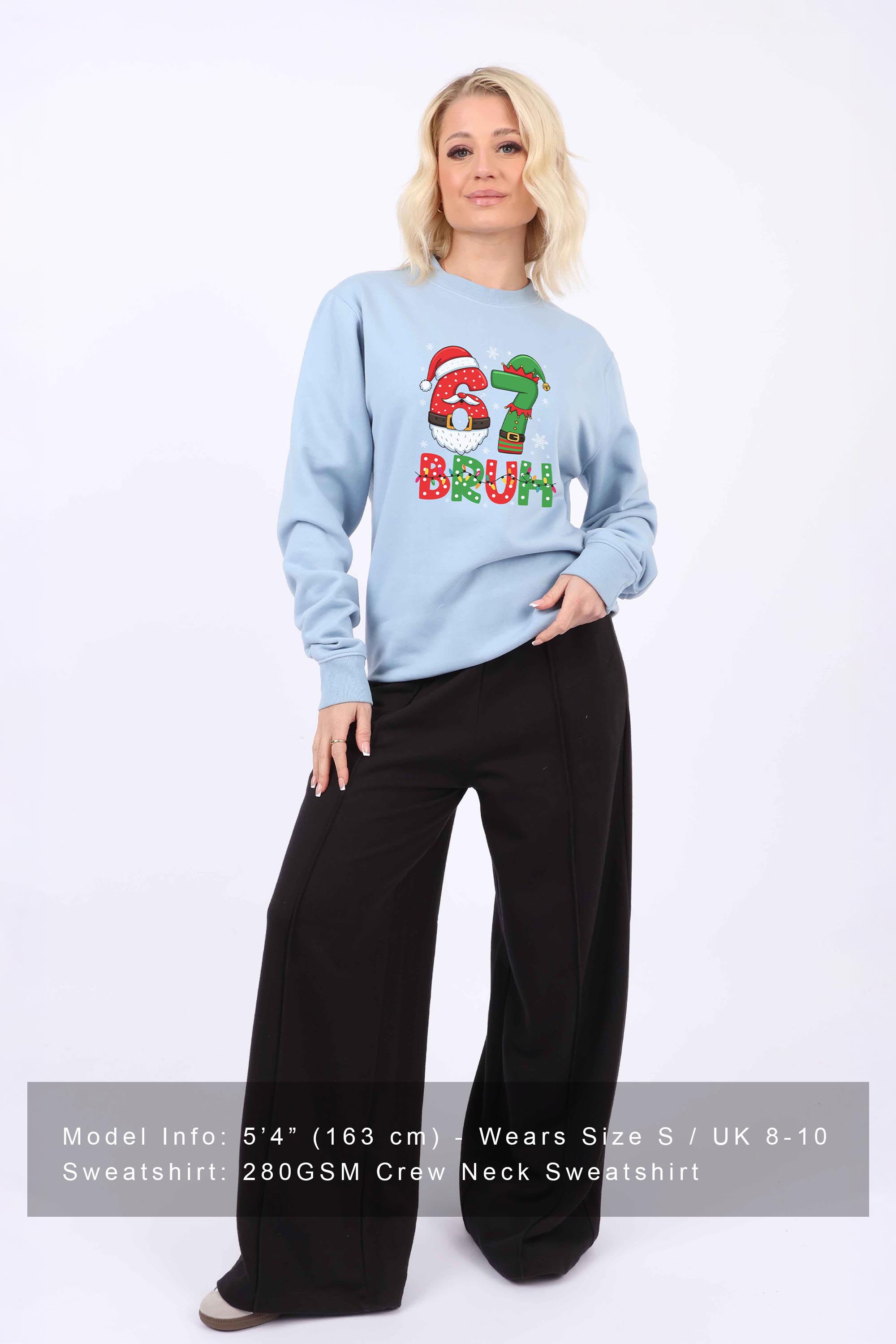 Womens 67 BRUH Christmas Graphic Printed Sweatshirts (Pack of 6)