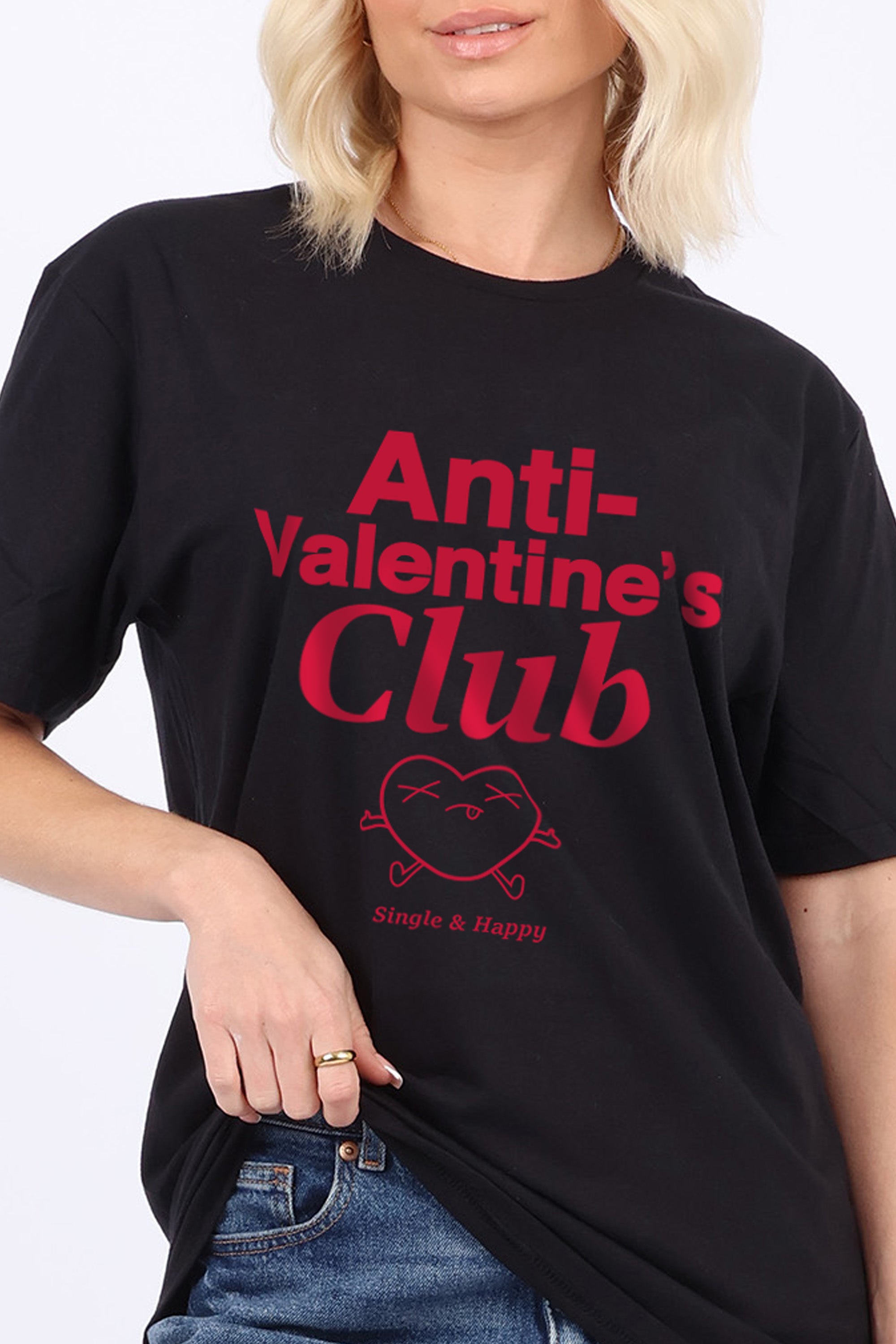 Anti Valentine Club Printed T-Shirt (Custom Pack)