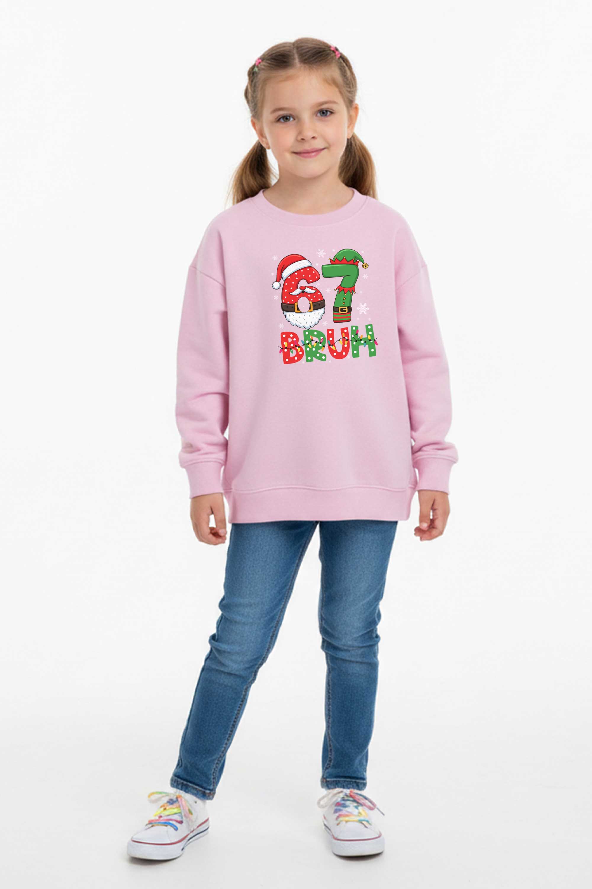 Kids 67 BRUH Christmas Graphic Printed Sweatshirt