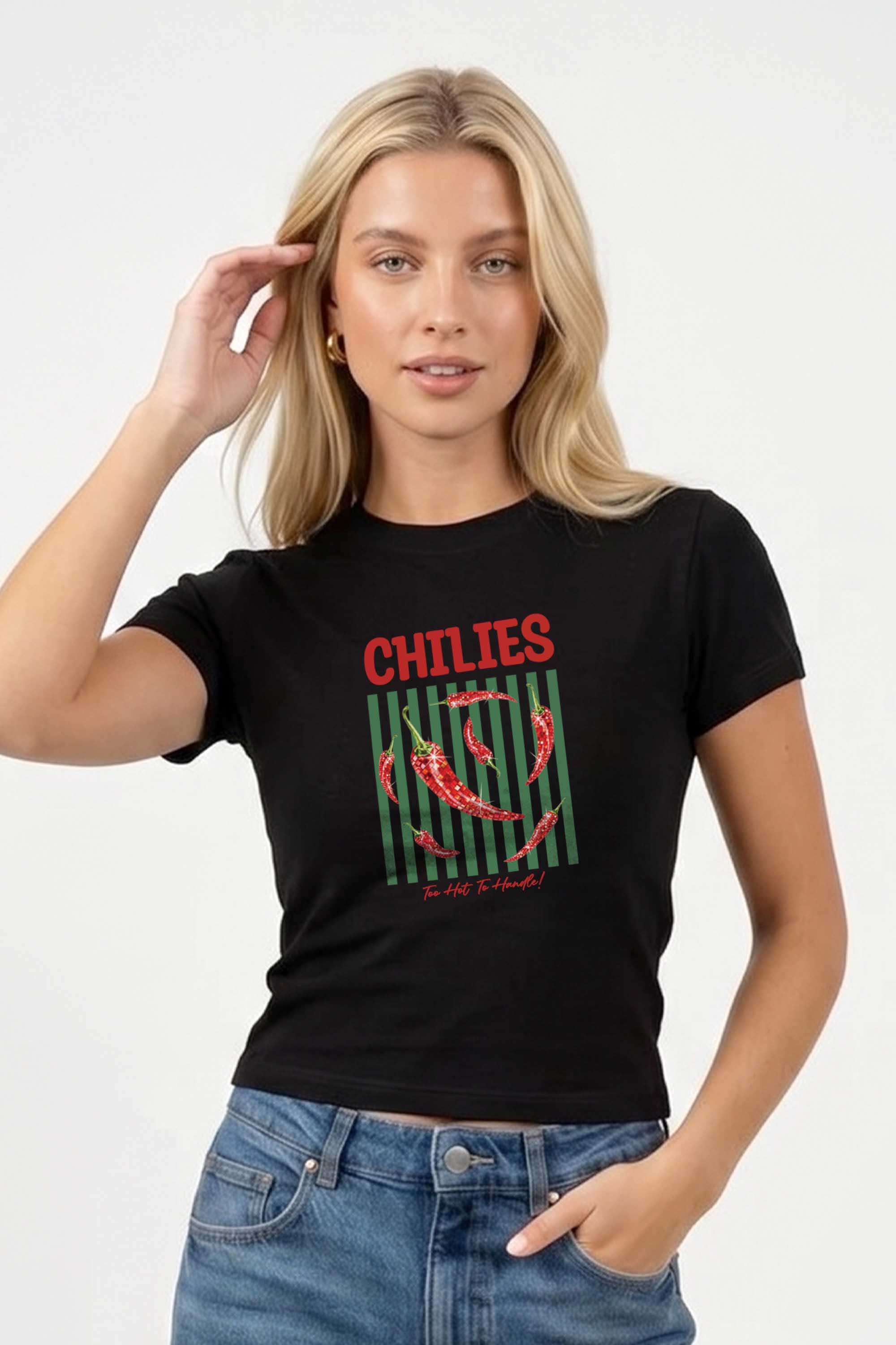 220GSM Retro Style Chilies Printed Baby Tee