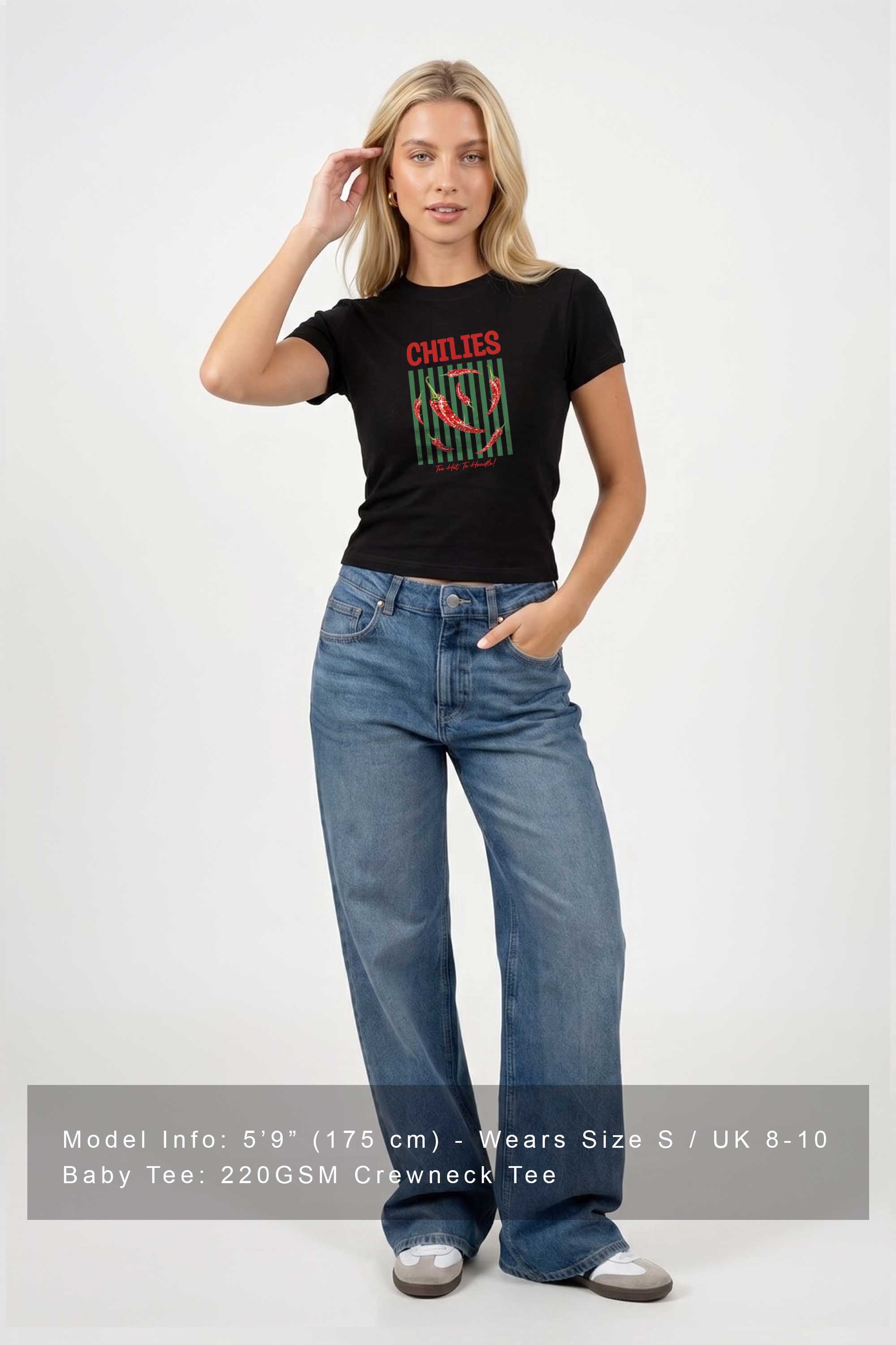 220GSM Retro Style Chilies Printed Baby Tee