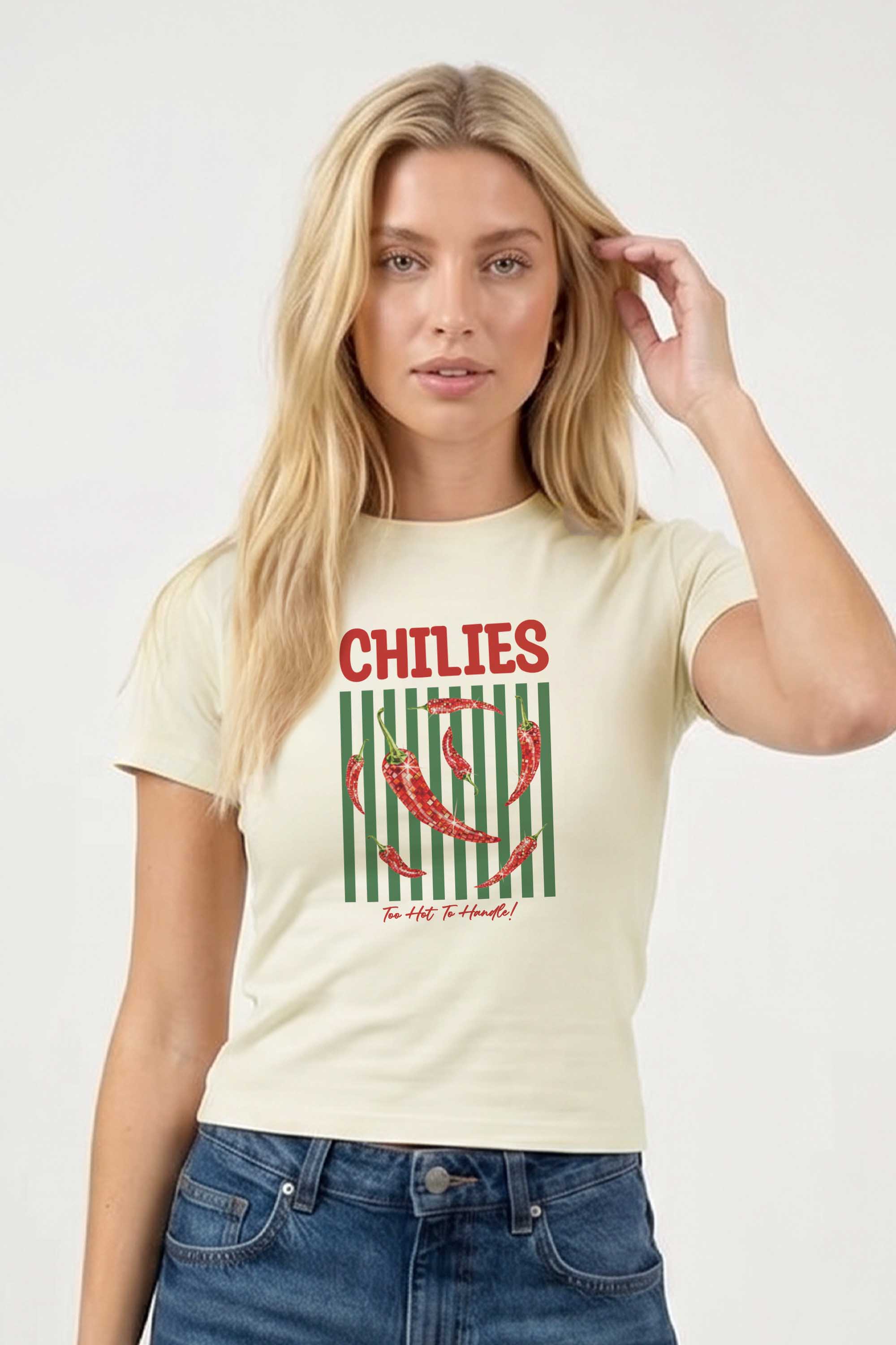 220GSM Retro Style Chilies Printed Baby Tee