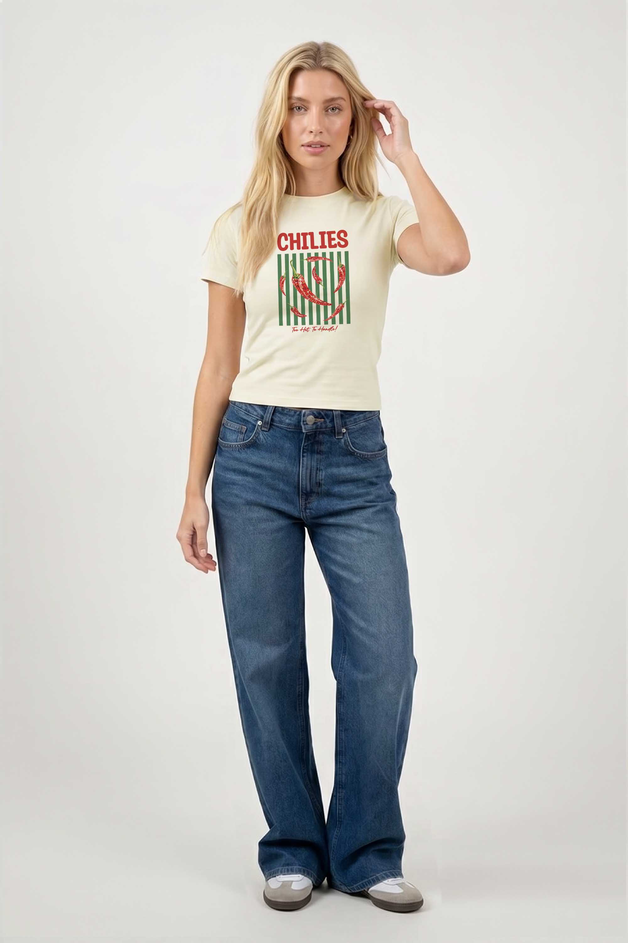 220GSM Retro Style Chilies Printed Baby Tee