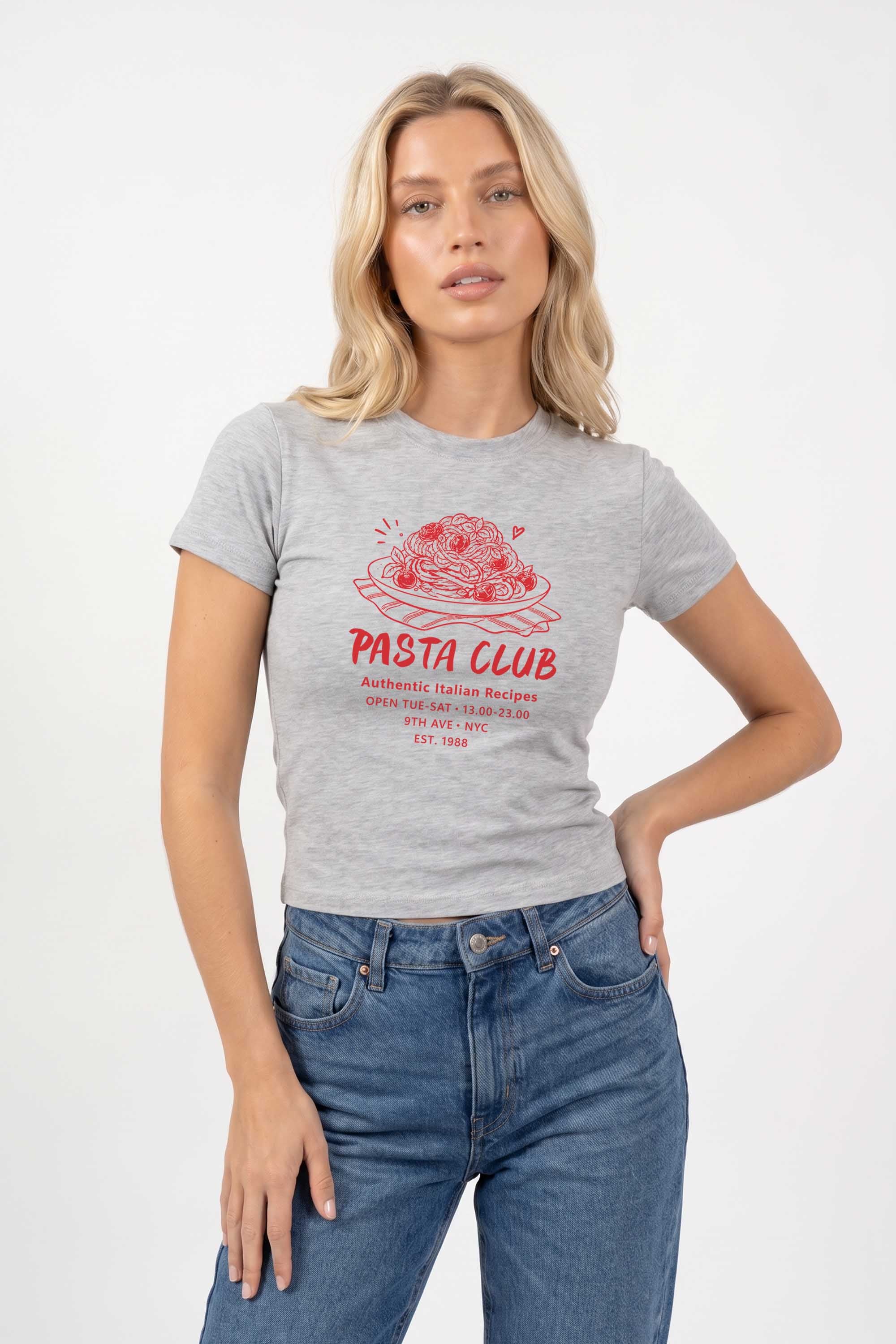 220GSM Pasta Club Printed Baby Tee