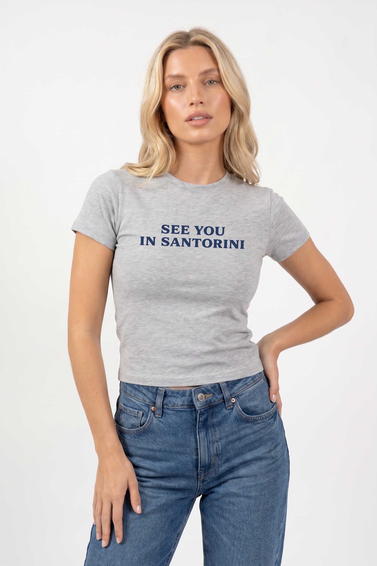 220GSM See You in Santorini Printed Baby Tee