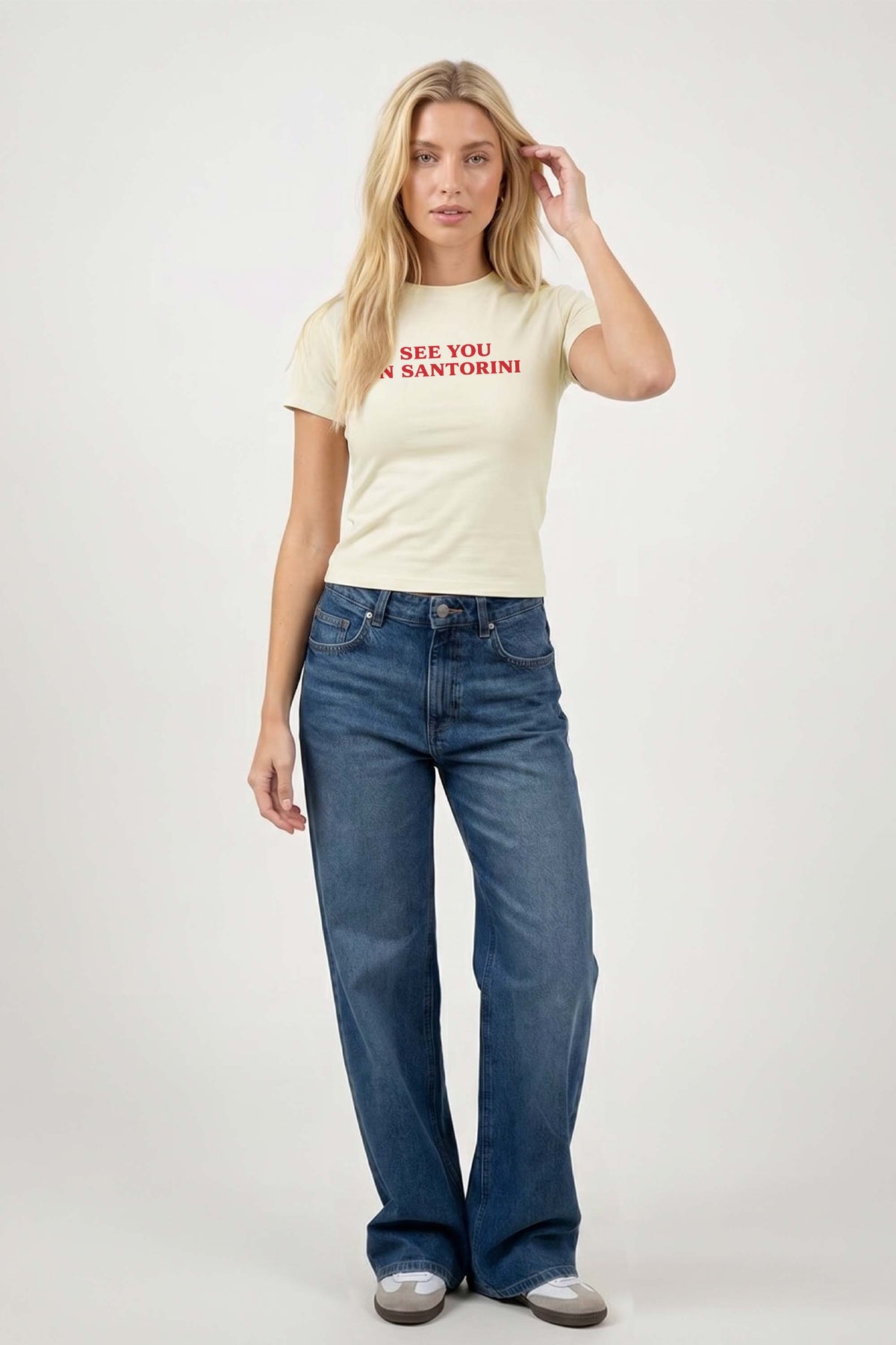 220GSM See You in Santorini Printed Baby Tee