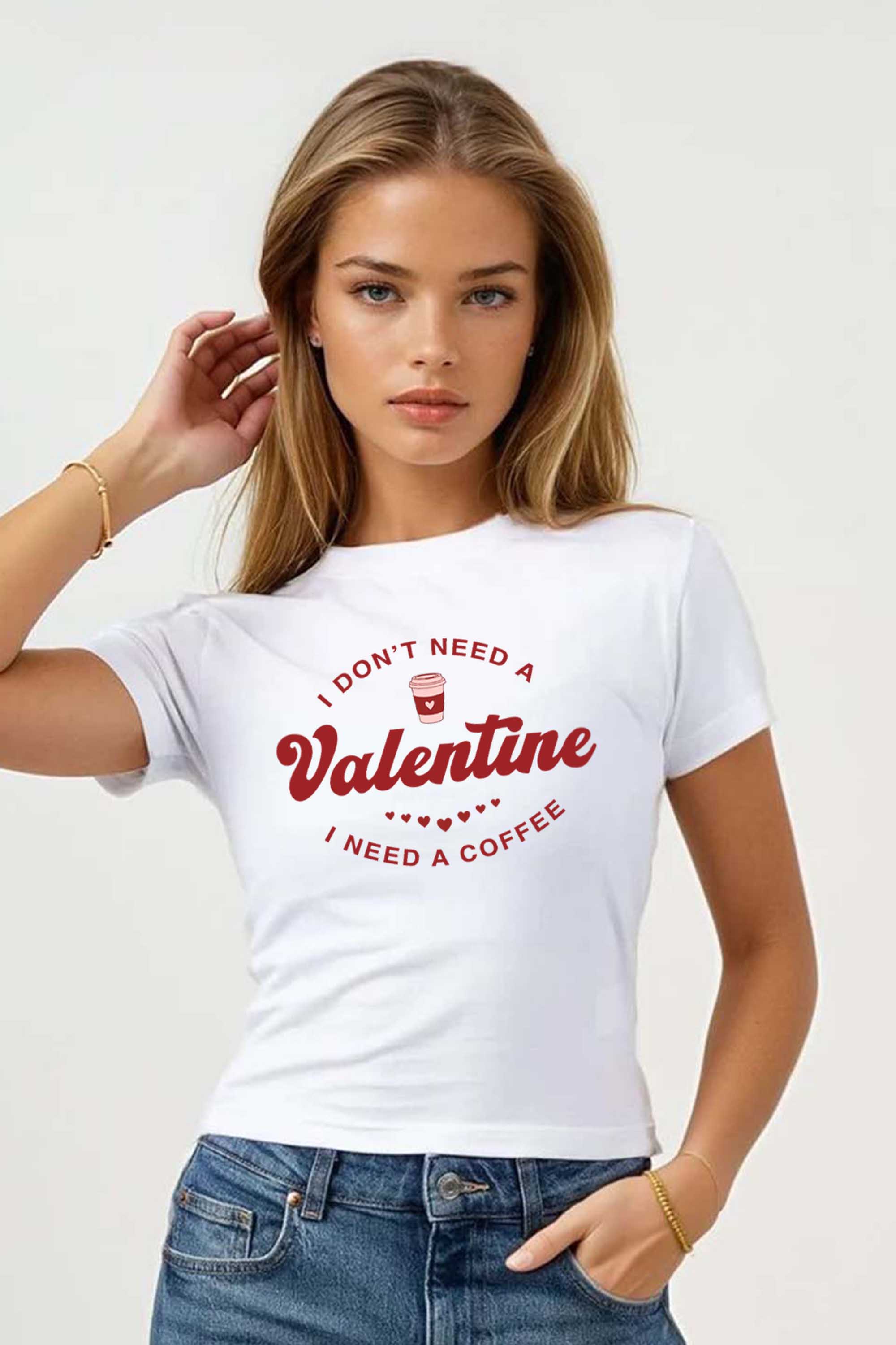 220GSM Valentine Coffee Printed Baby Tee (Pack of 6)