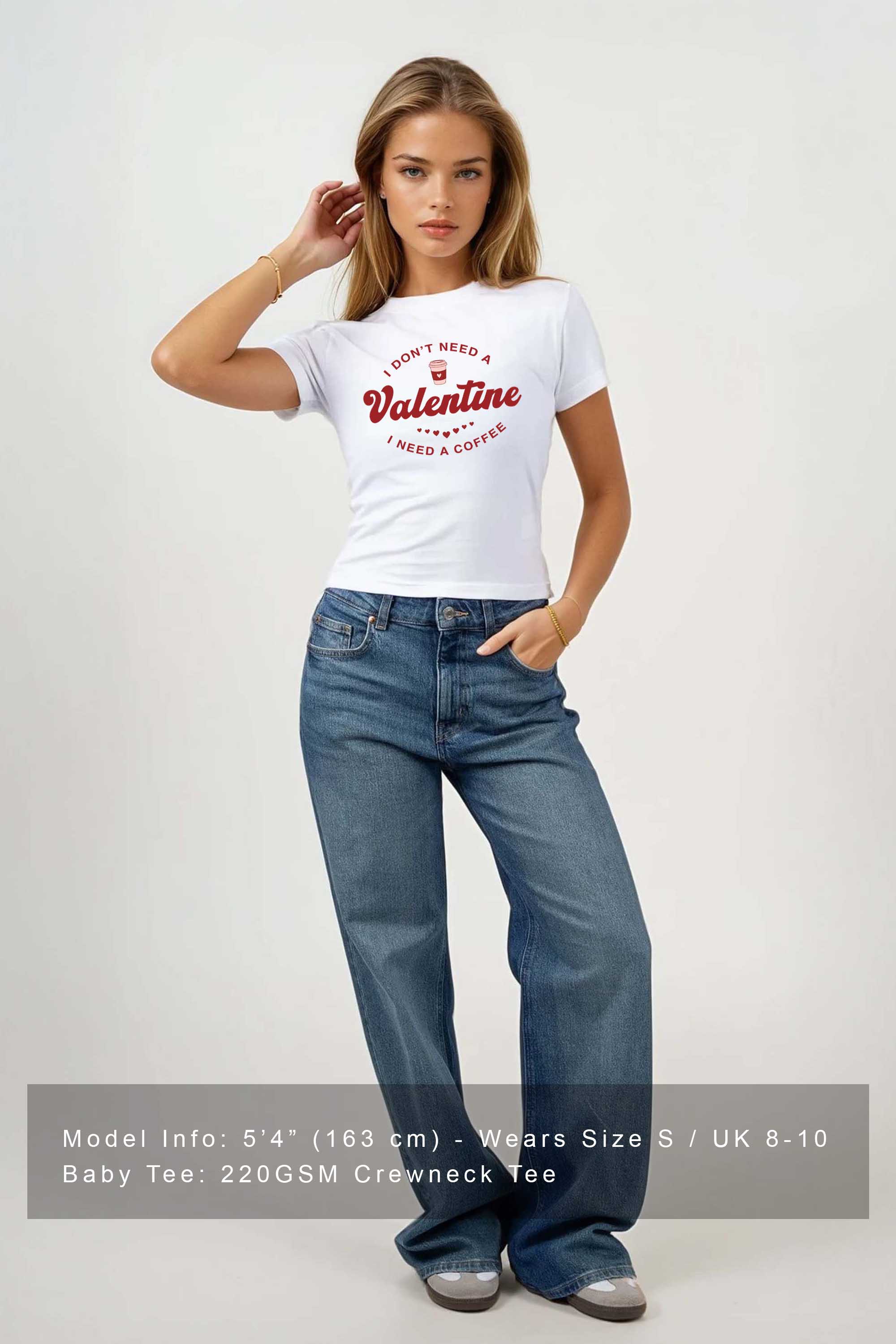 220GSM Valentine Coffee Printed Baby Tee (Pack of 6)