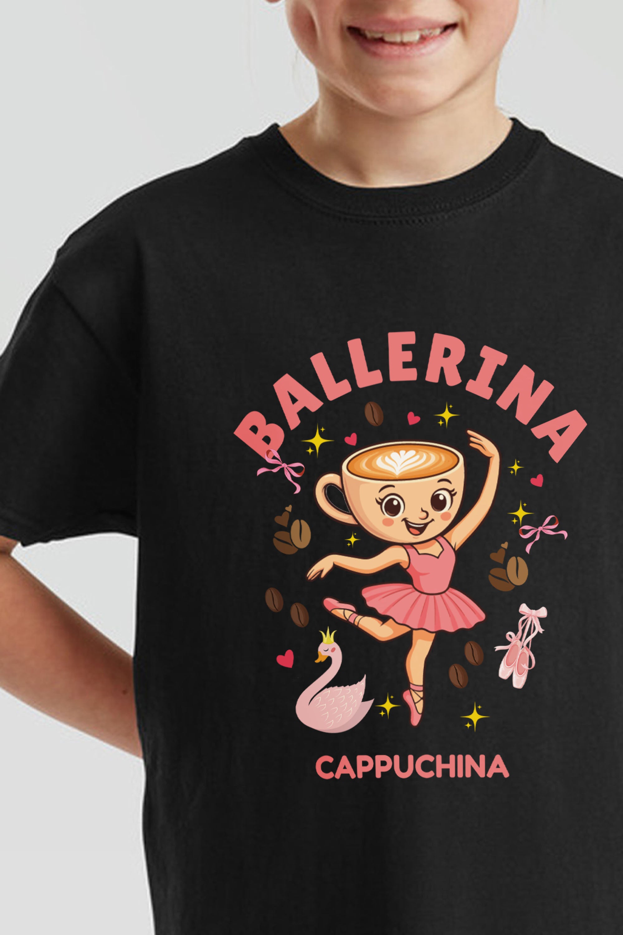 Kids Ballerina Cappuchina Brainrot Printed T-Shirt