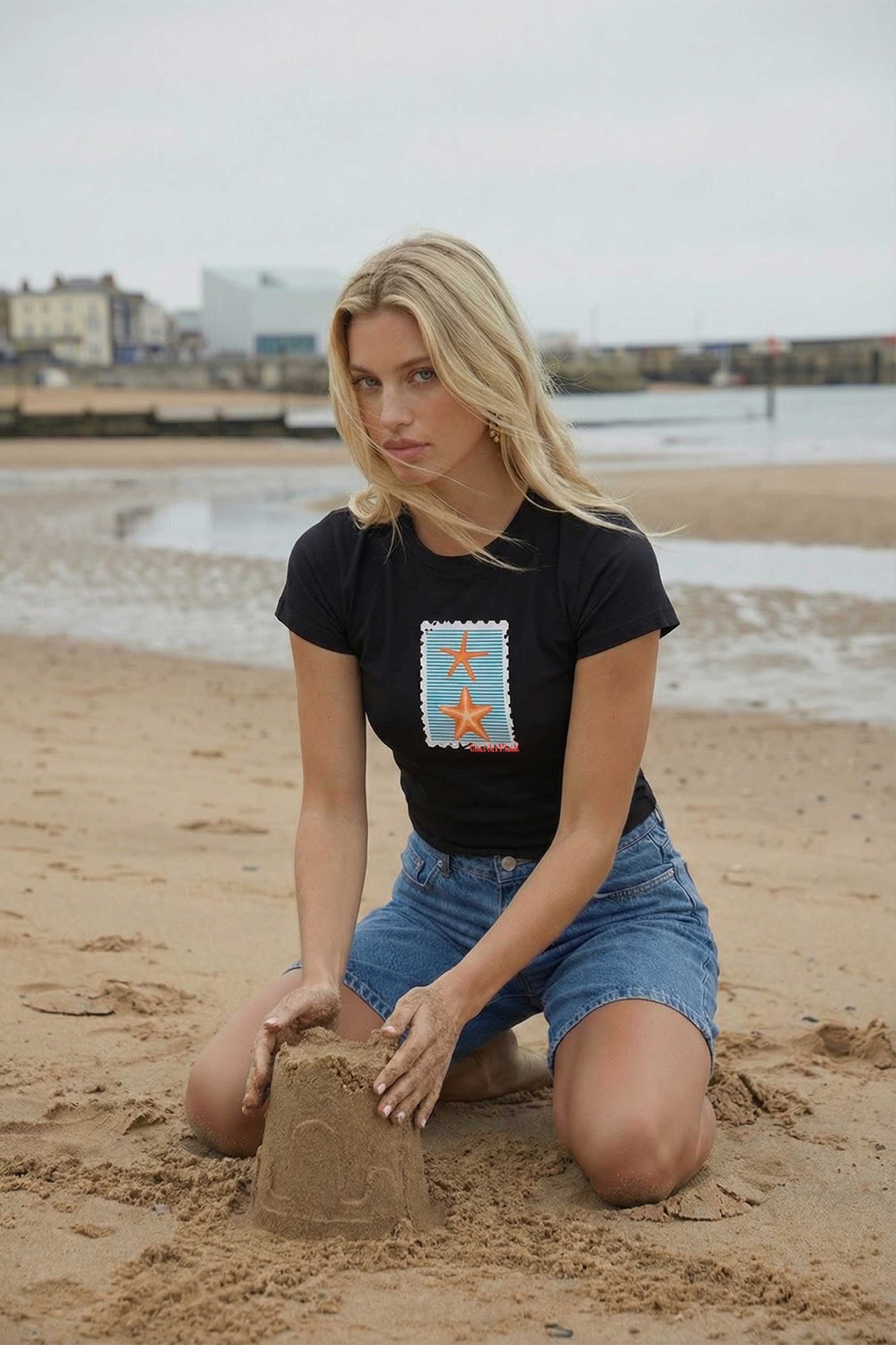 220GSM Coastal Mood Printed Baby Tee (Pack of 6)