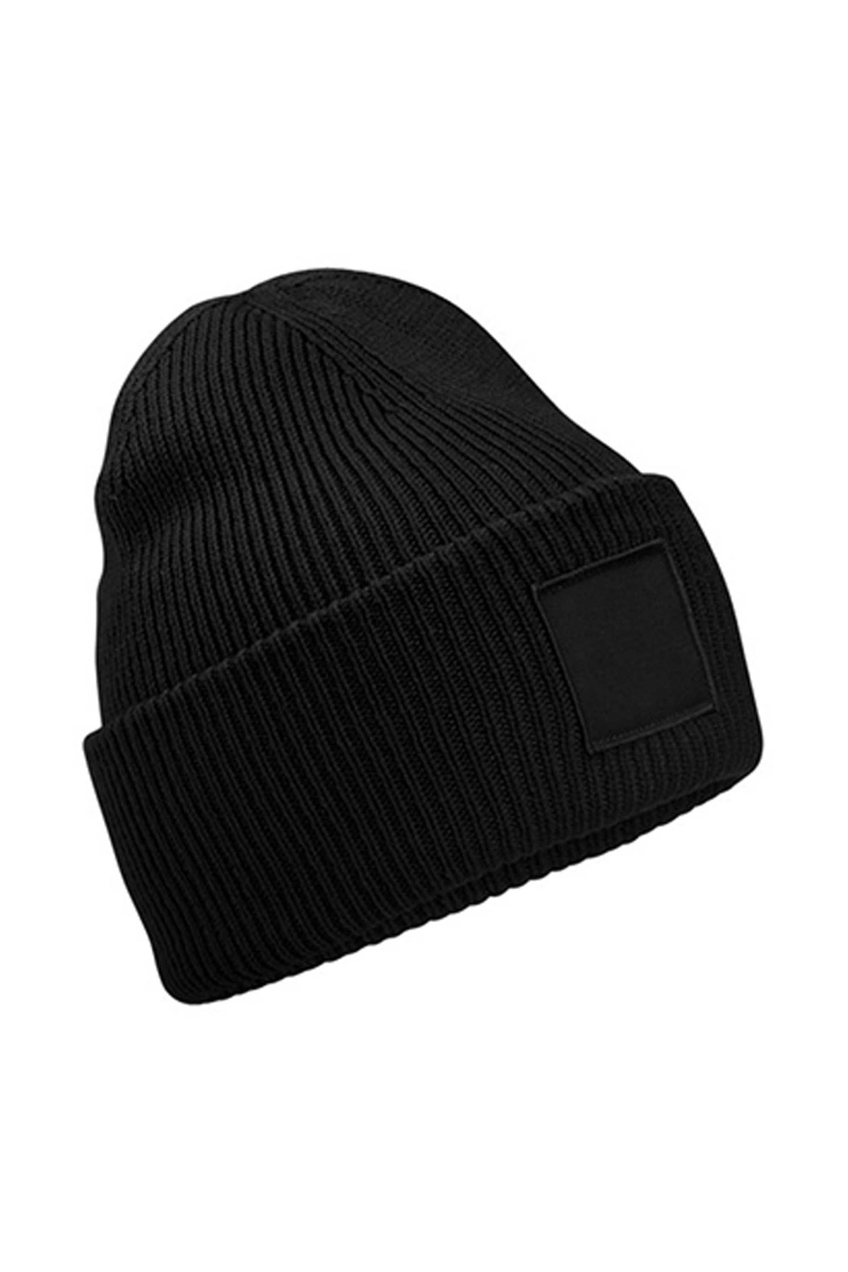 Deep-Cuffed Tonal Patch Beanie