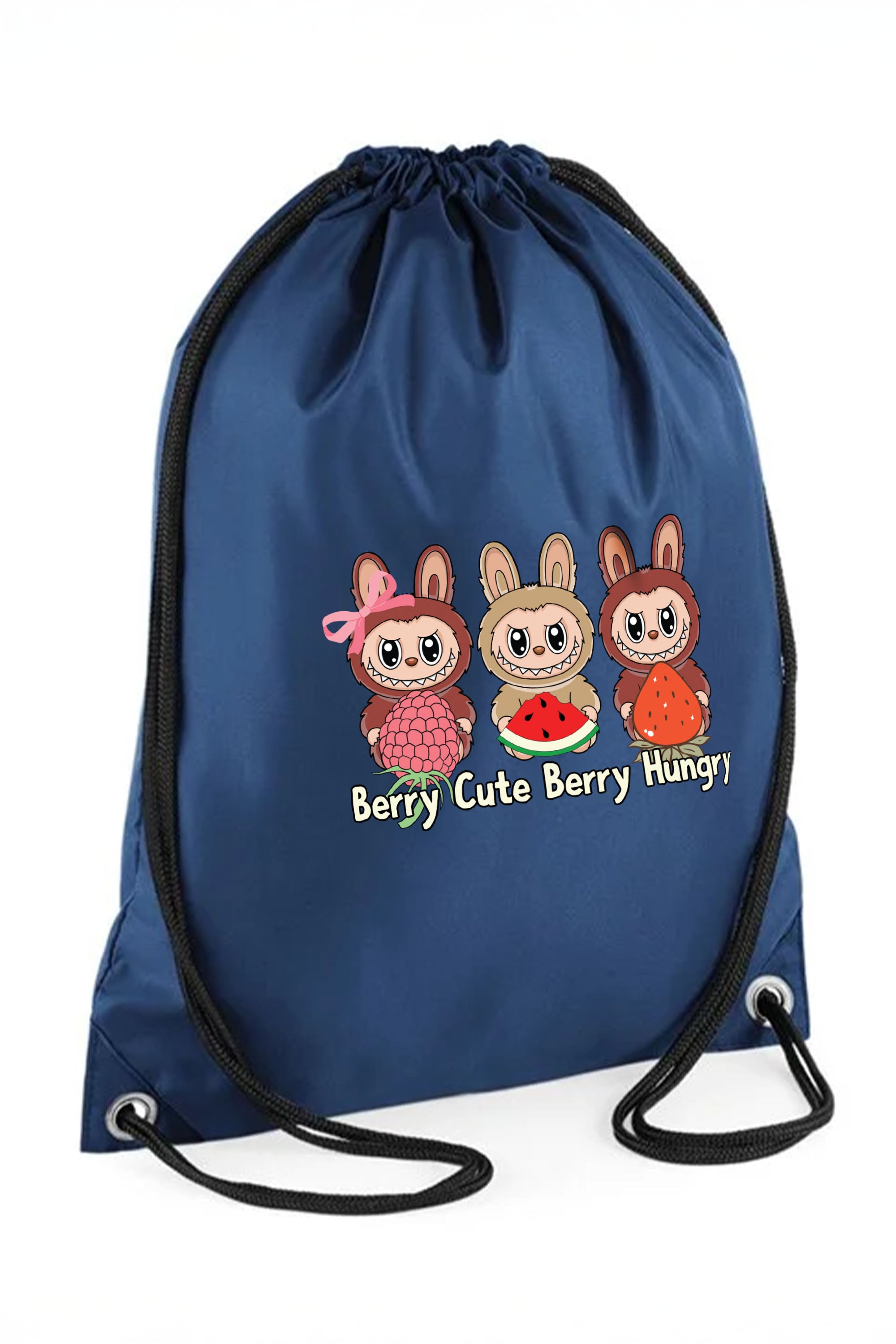 Berry Cute Labubu Printed Water-Resistant Gymsac
