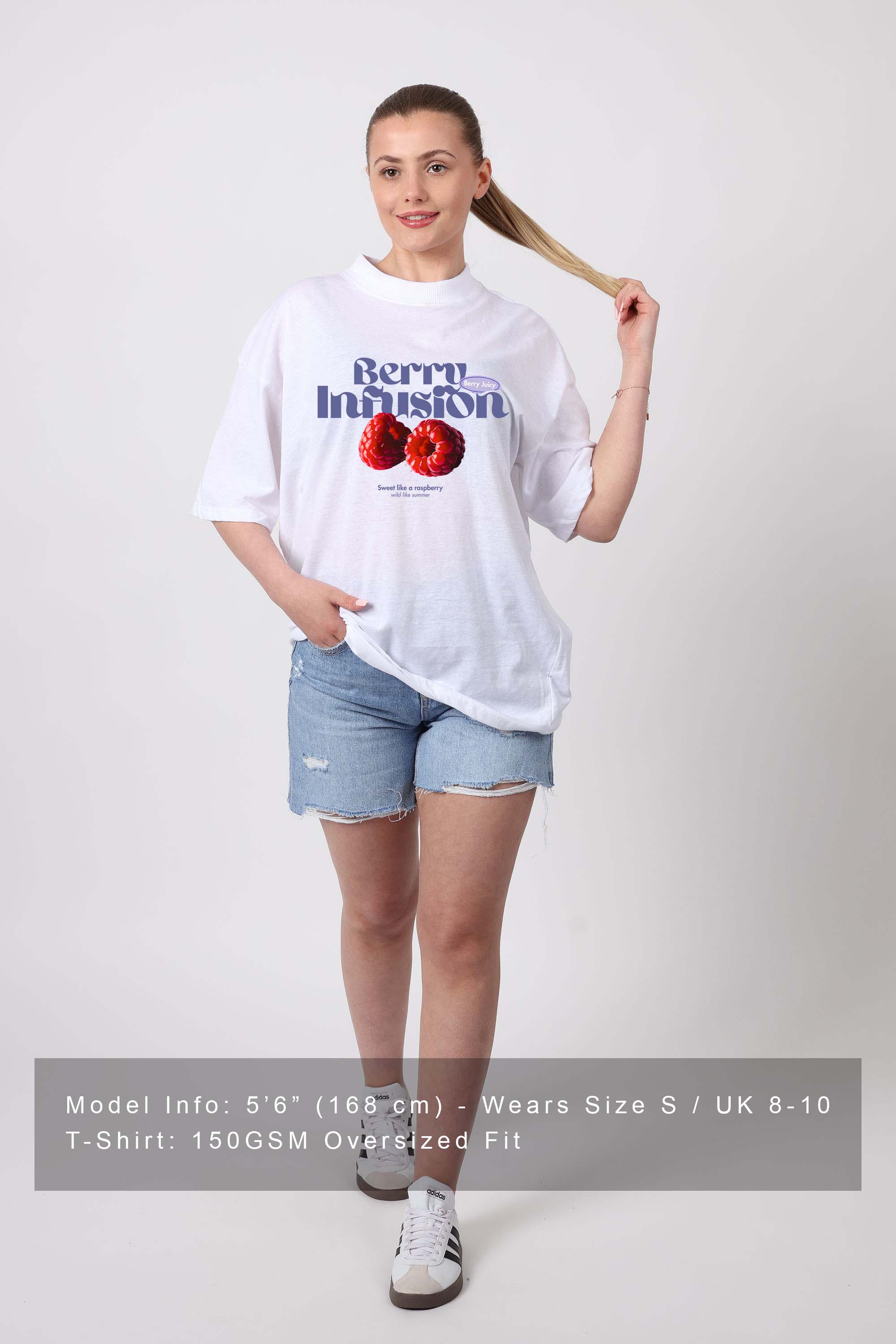 150GSM Oversized T-Shirts in Berry Infusion Print