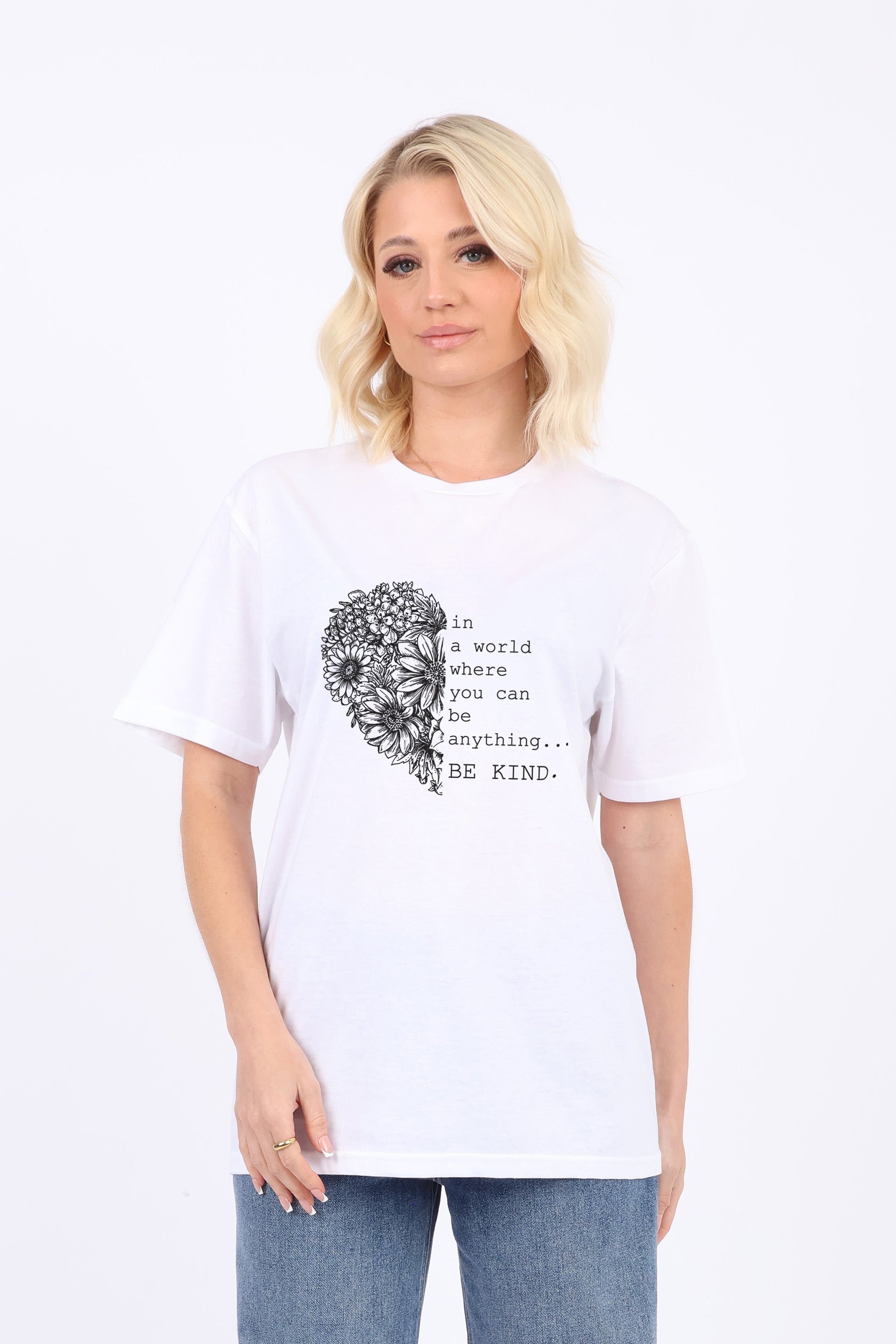 Be Kind Heart Oversized T-Shirt (Pack of 6)