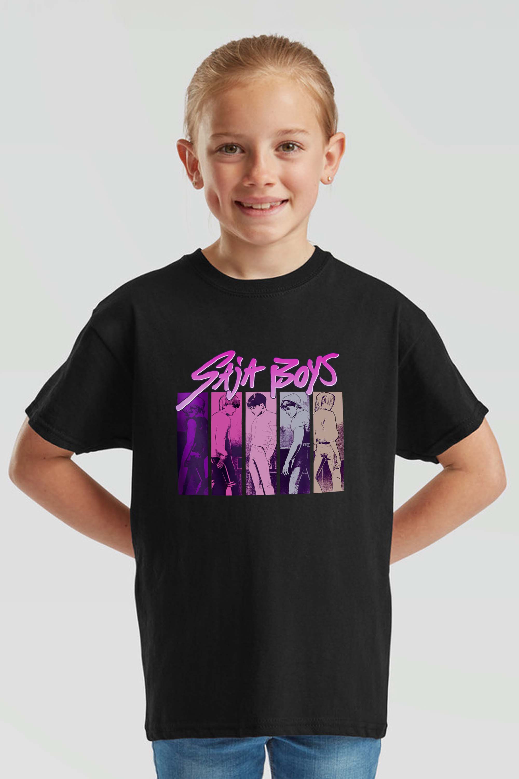 Kids K-Pop Saja Boys Graphic Printed T-Shirt