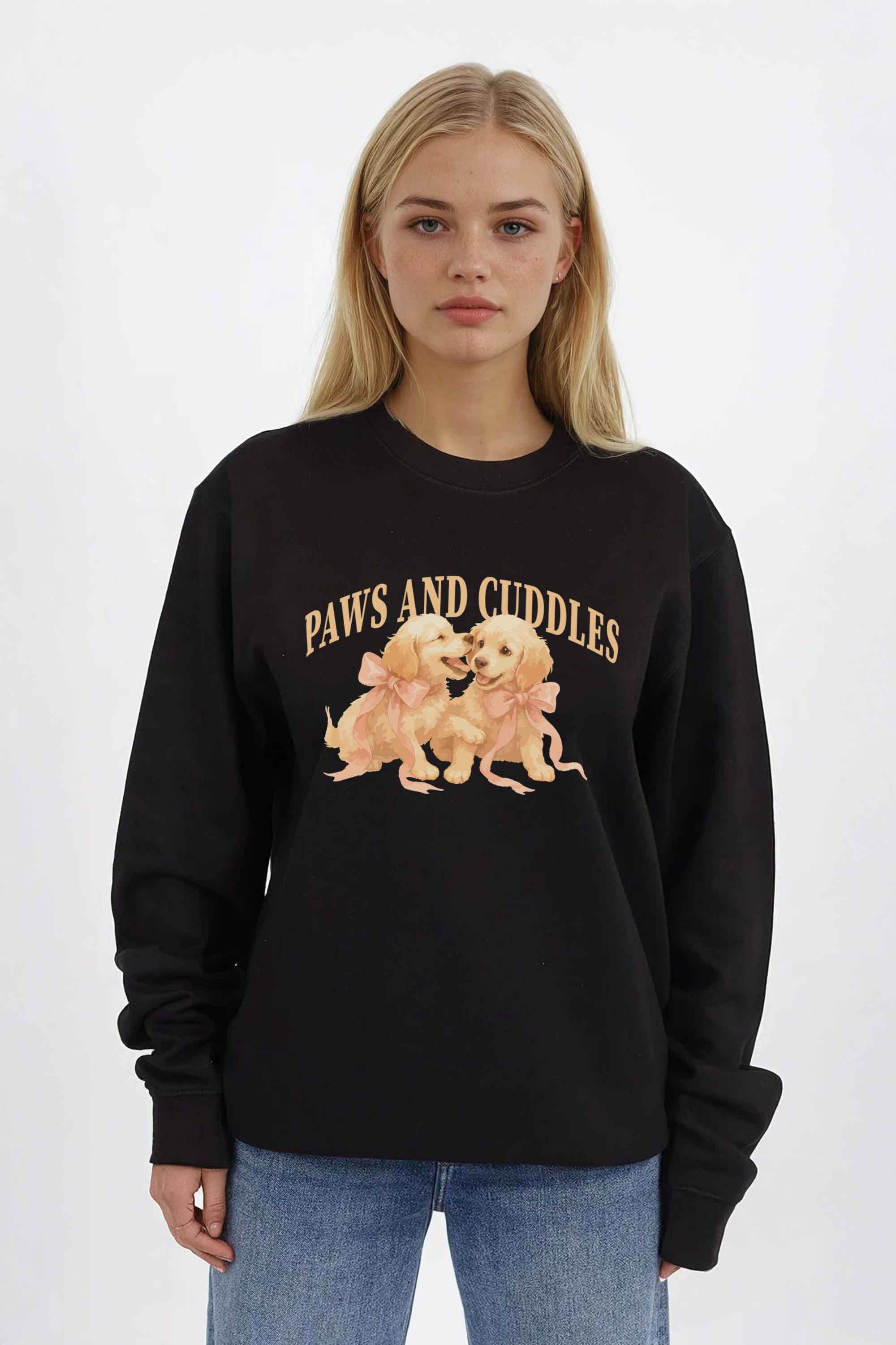 Paws and Cuddles Puppies Printed Sweatshirt