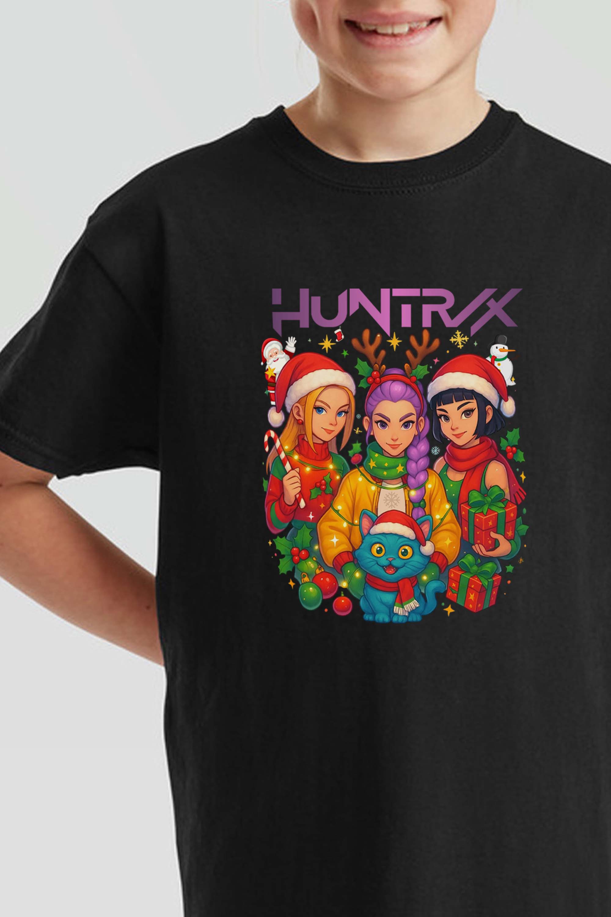Kids K-Pop Christmas Squad Graphic Printed T-Shirt