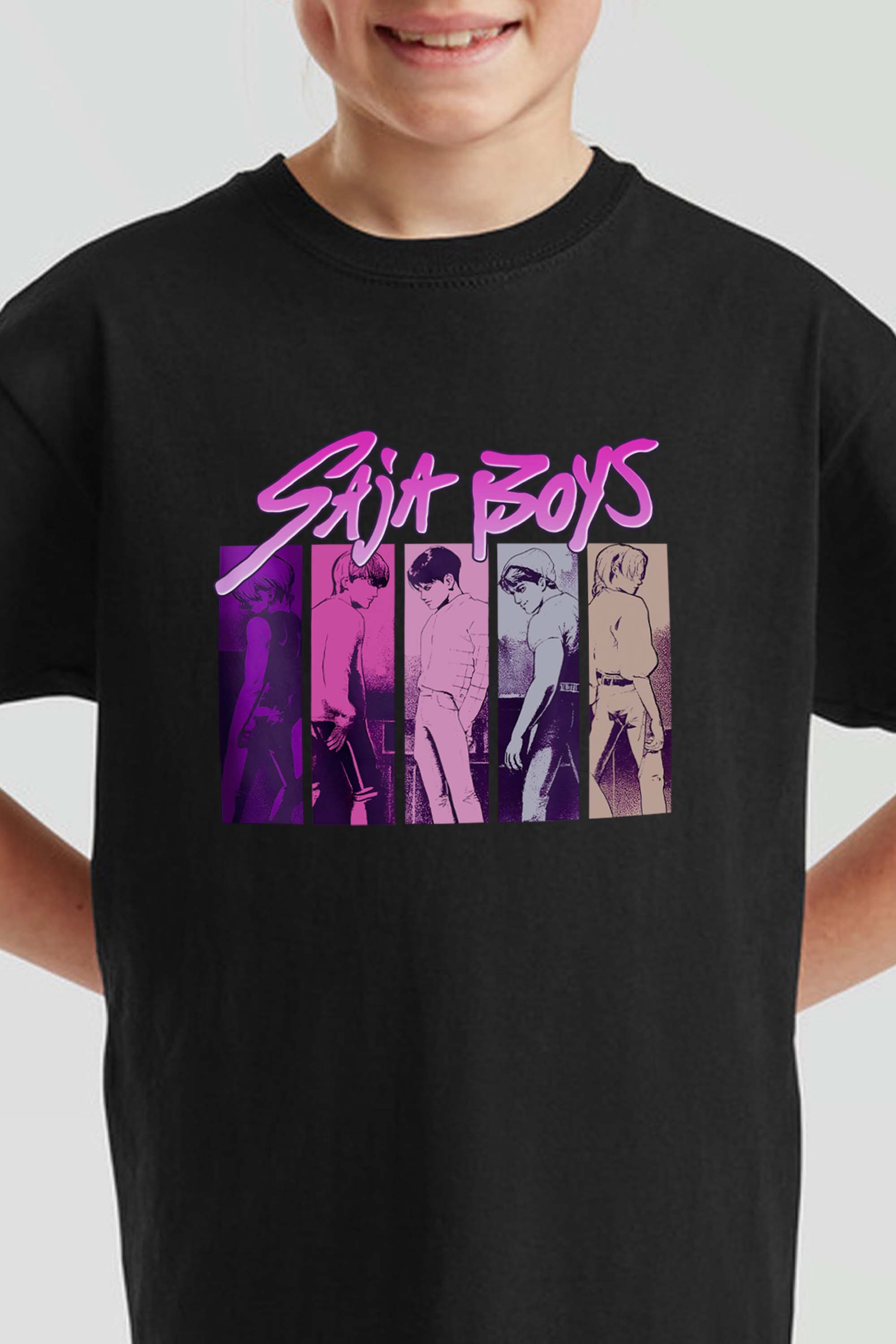Kids K-Pop Saja Boys Graphic Printed T-Shirt