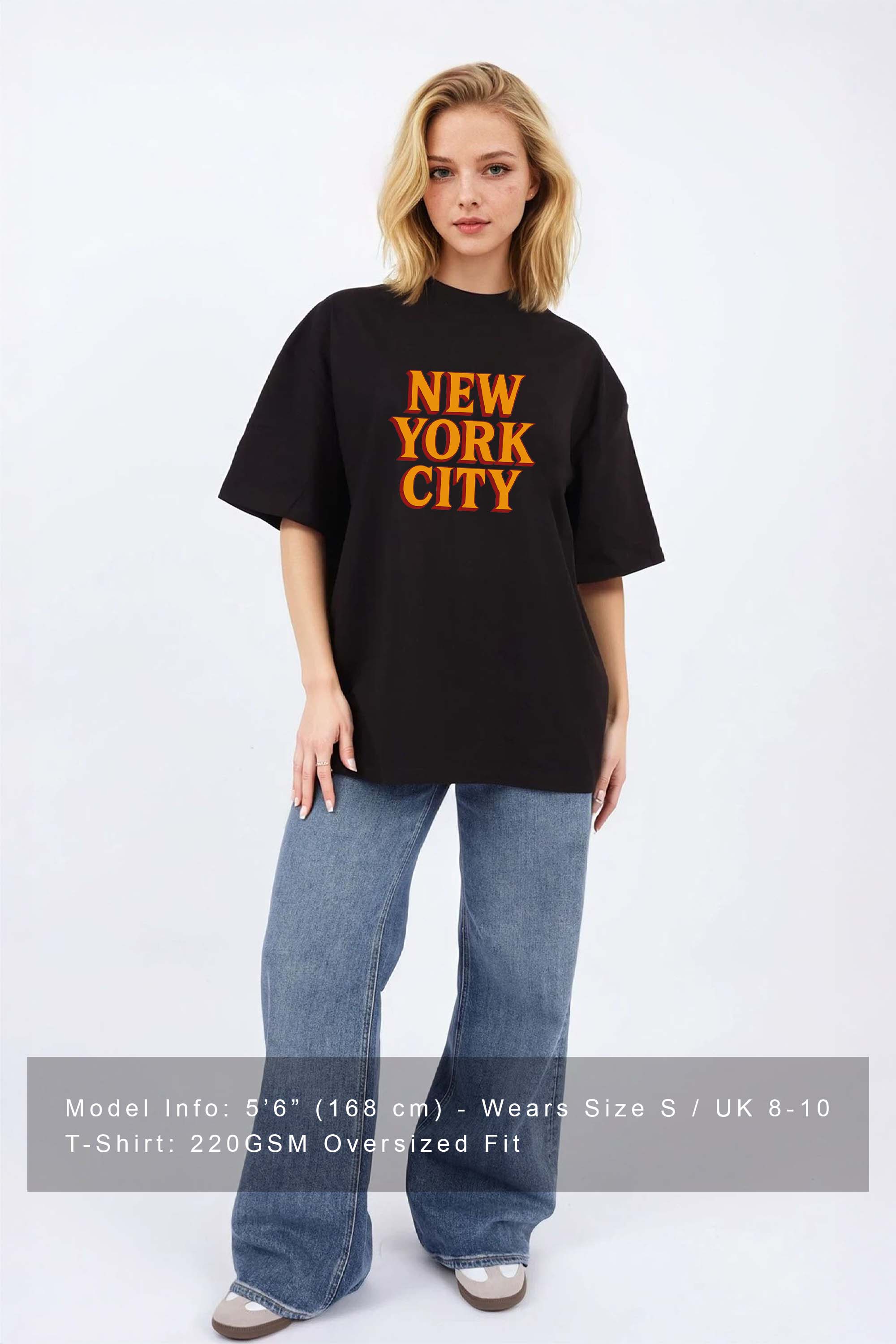 220GSM Oversized T-Shirt in New York City Print