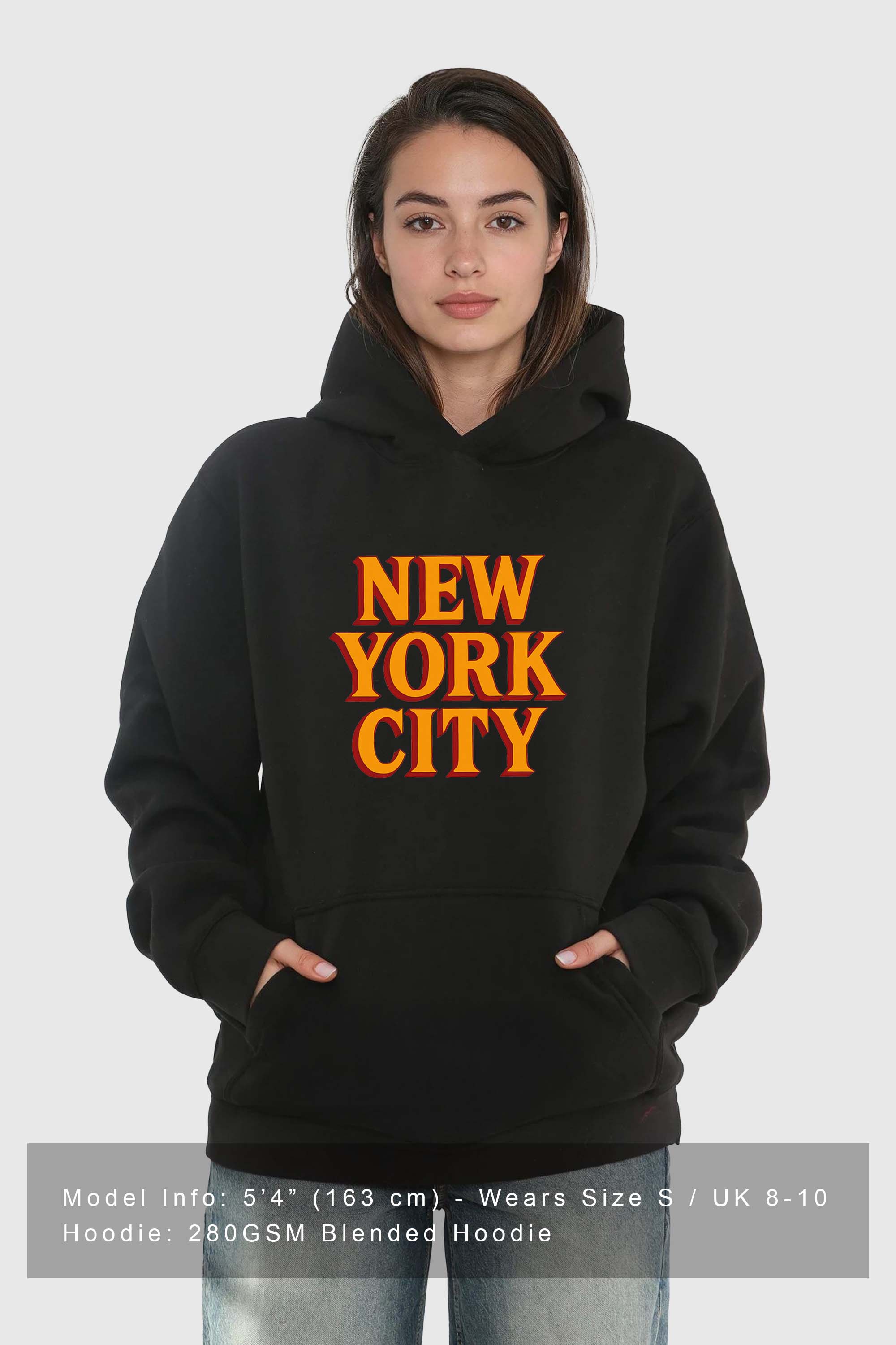 Unisex 280GSM Blended New York City Printed Hoodie