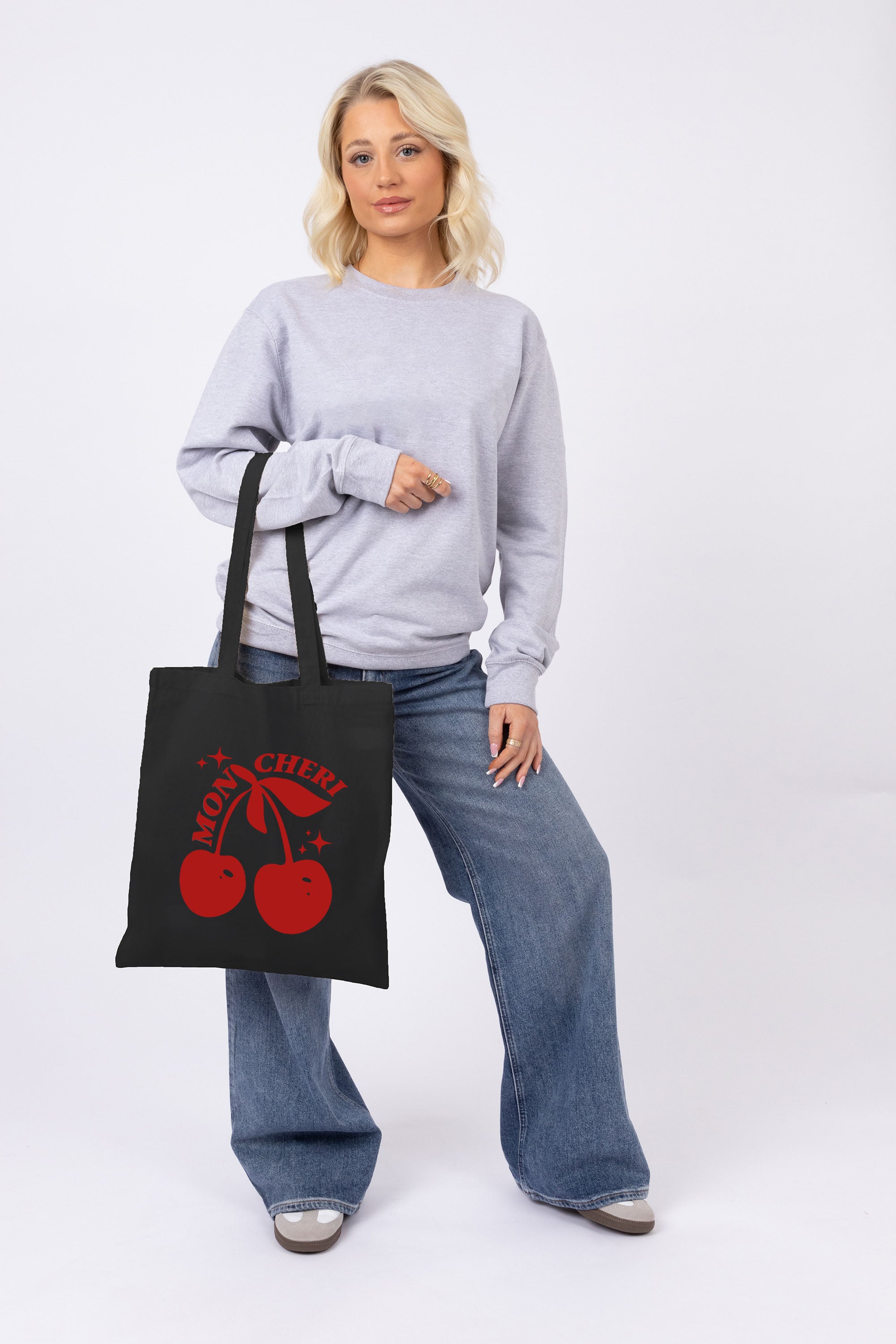 Mon Cheri Printed Cotton Long Handle Canvas Bag (Custom Pack)