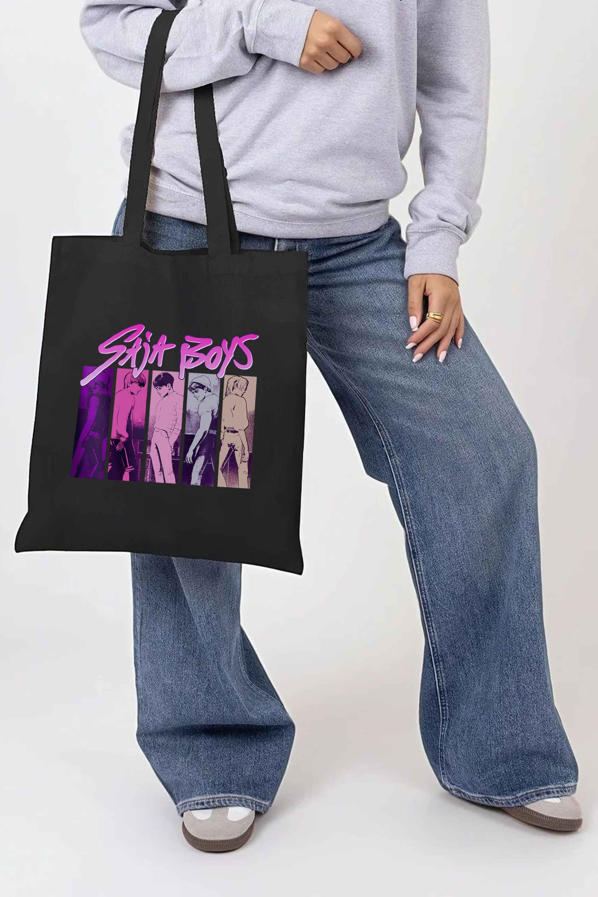 K-Pop Saja Boys Graphic Printed Cotton Tote Bag